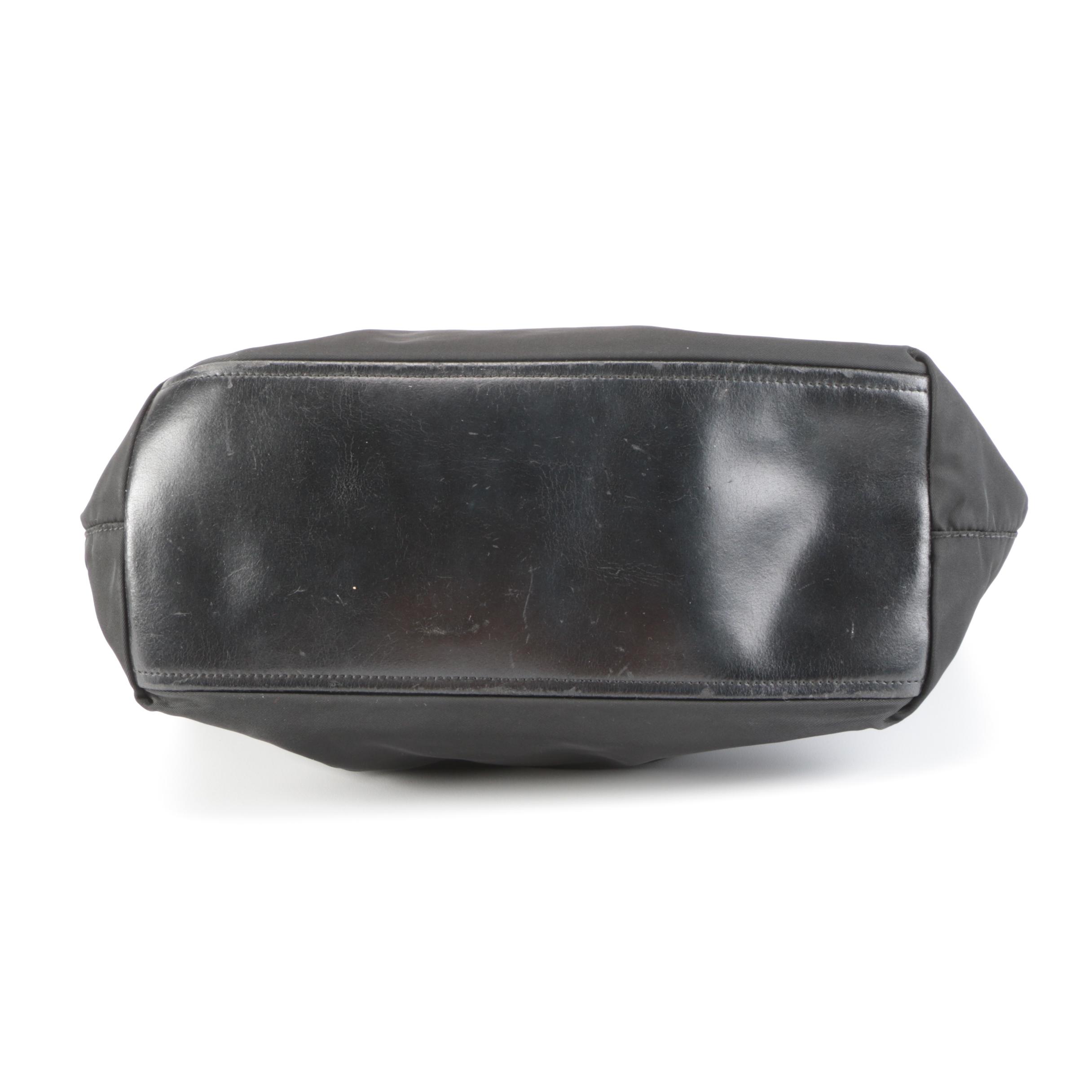 Prada Black Nylon Tessuto and Leather Tote