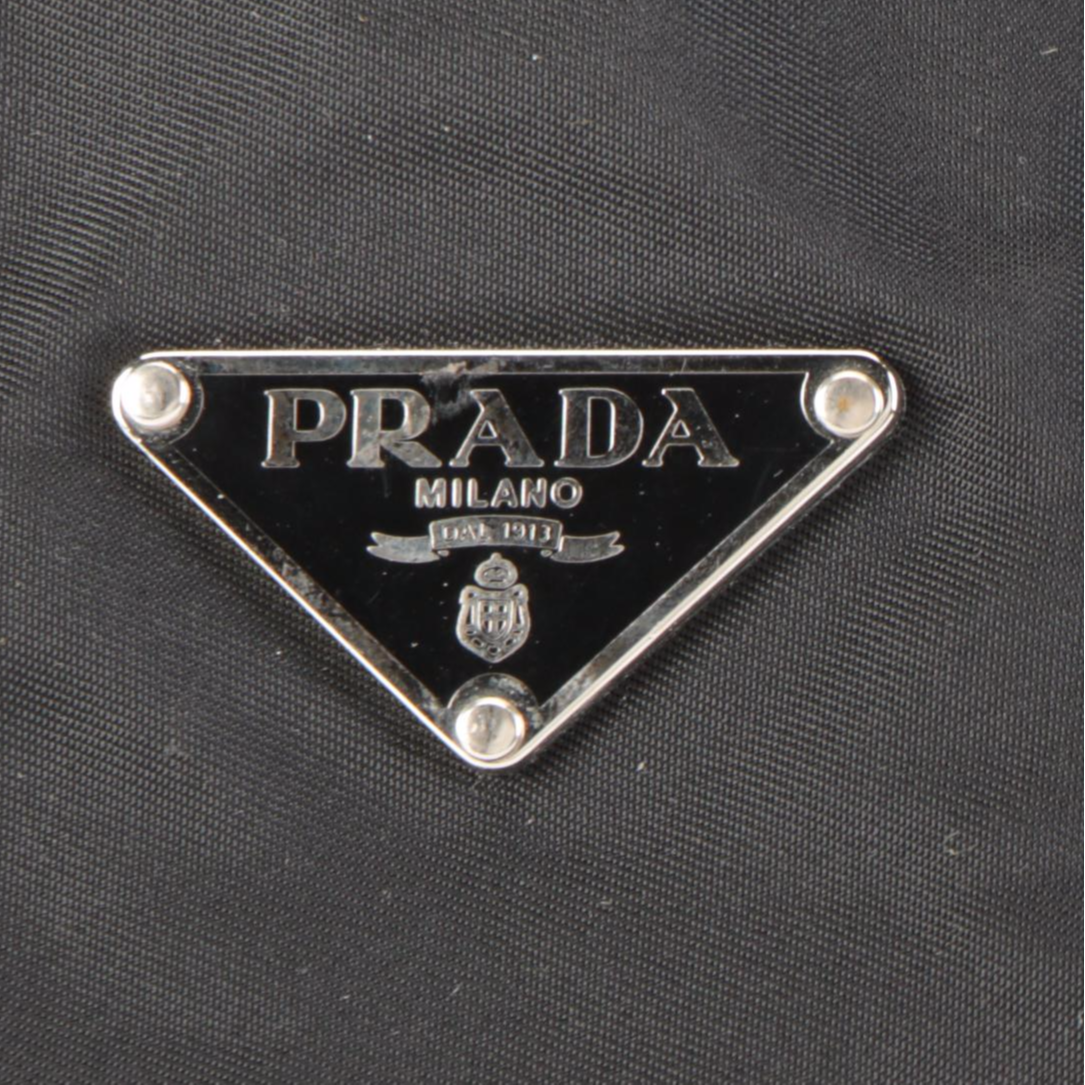 Prada Black Nylon Tessuto and Leather Tote