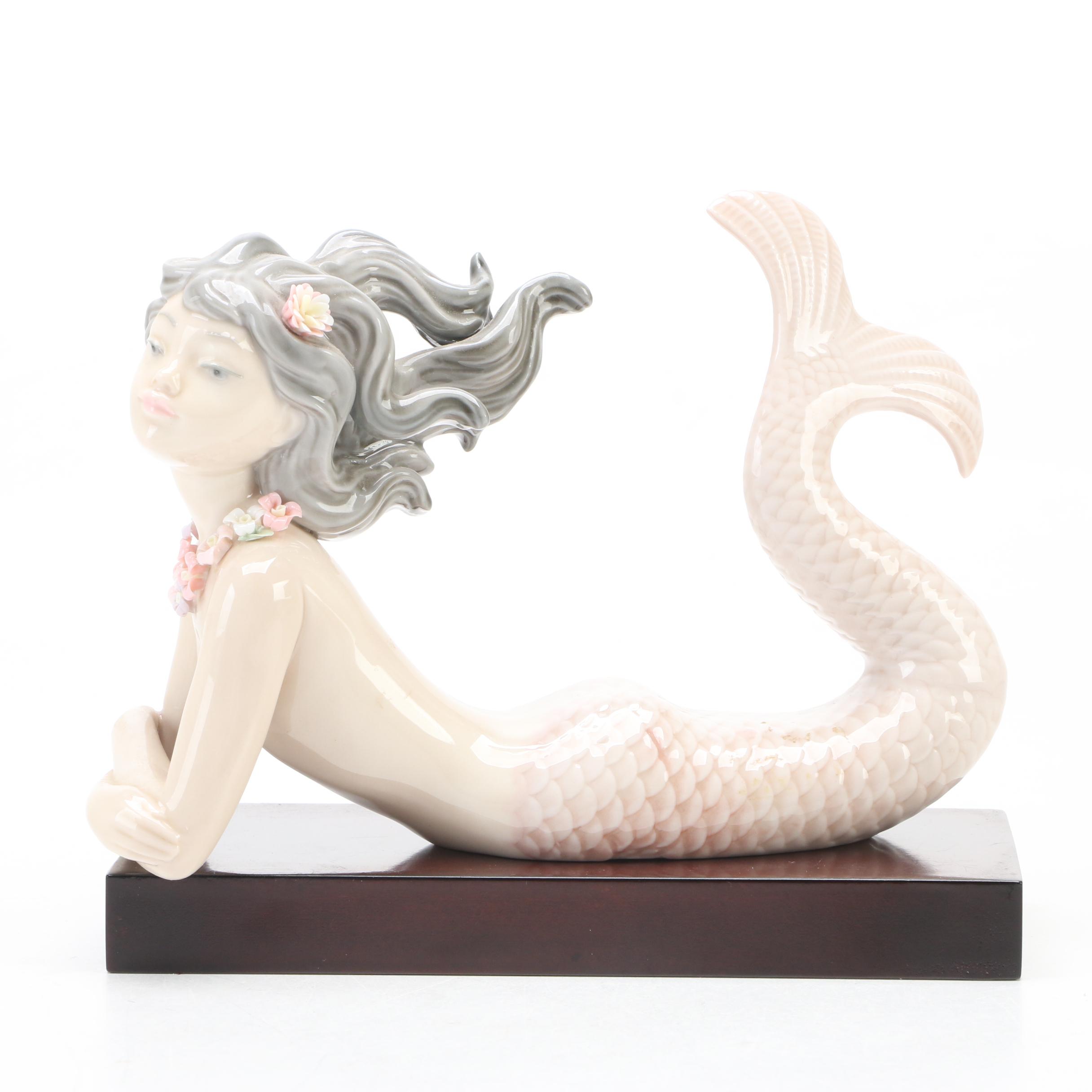 Lladró "Fantasy" Porcelain Mermaid Figurine Designed by José Puche