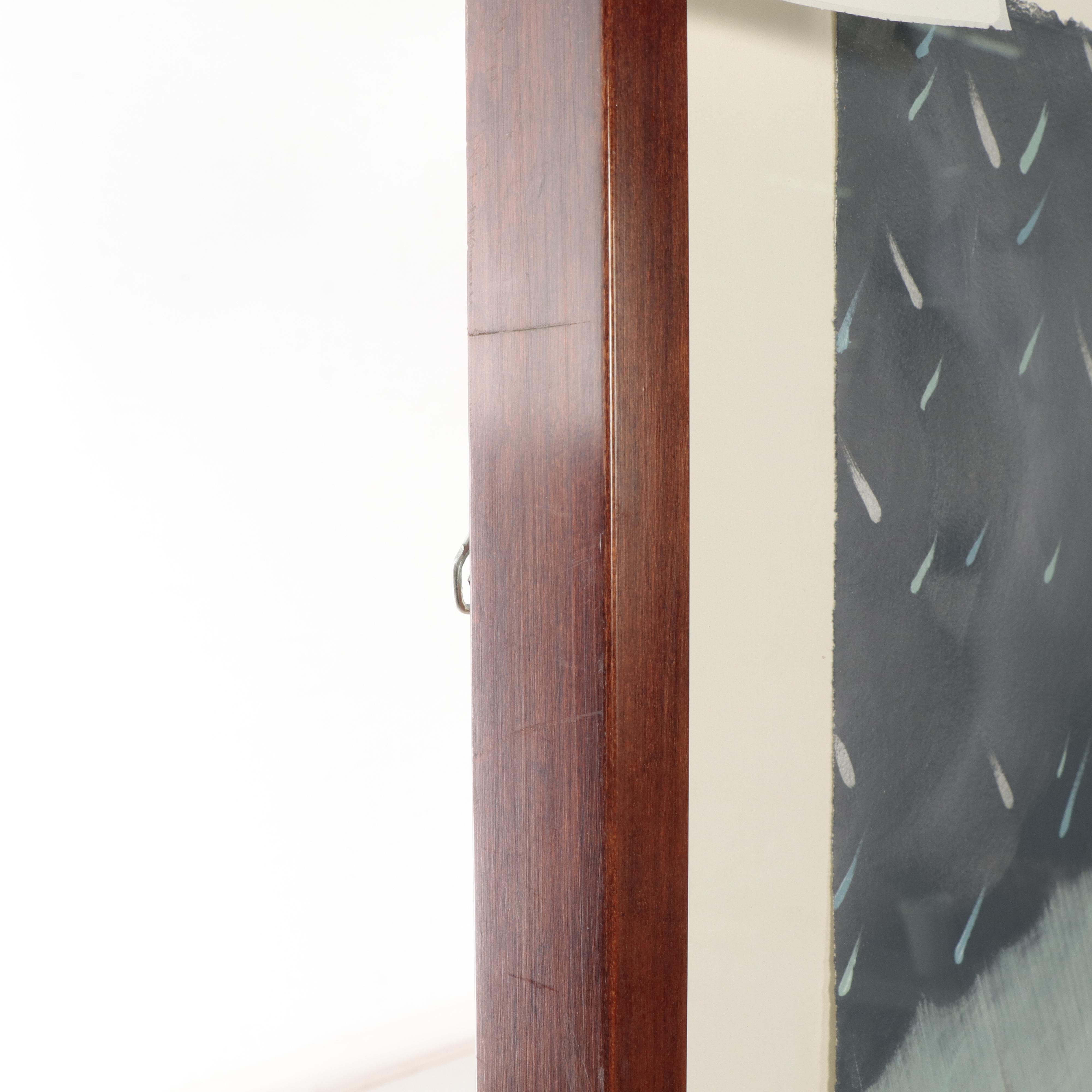 Dan Boldman Stylized Seascape Acrylic Painting, 1989