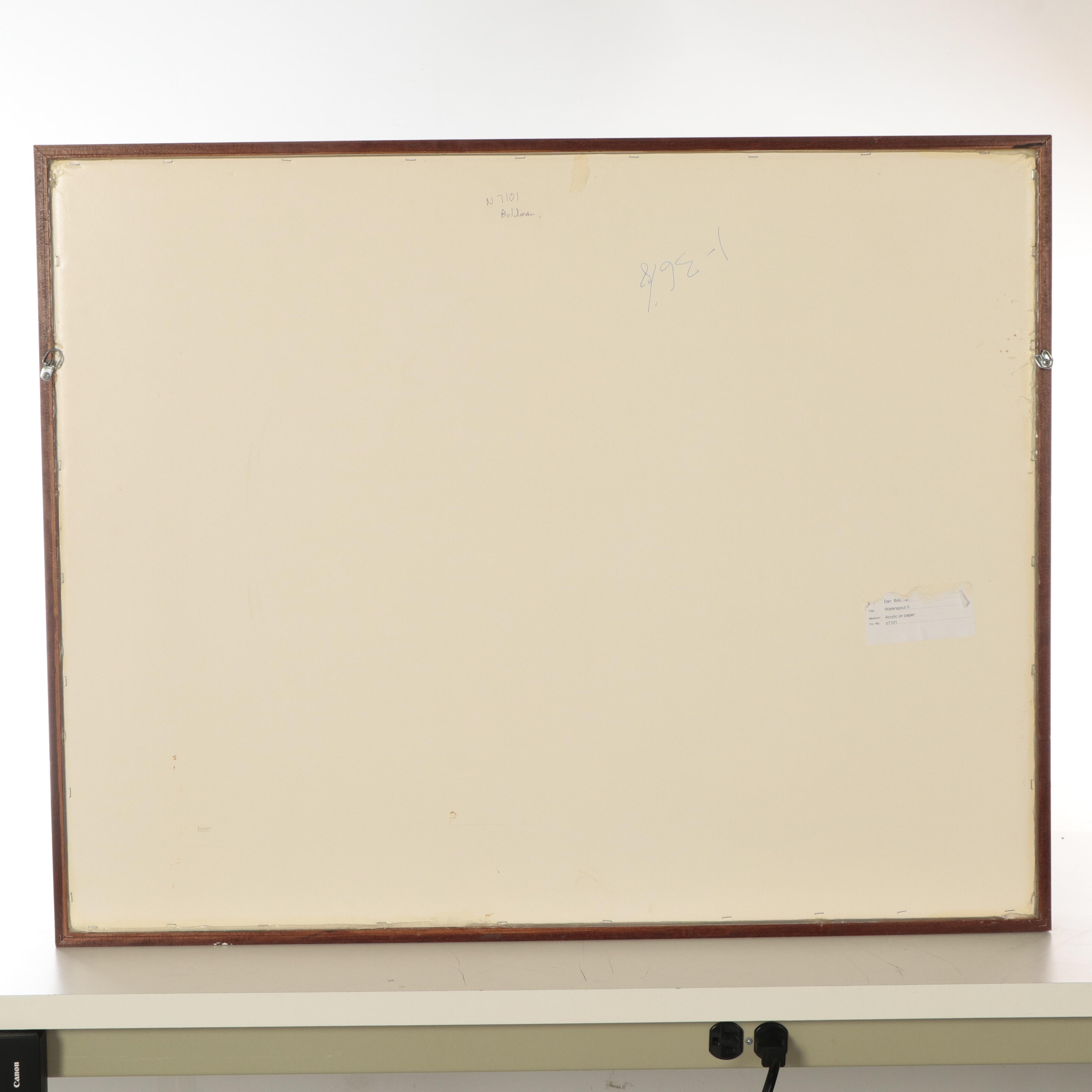 Dan Boldman Stylized Seascape Acrylic Painting, 1989