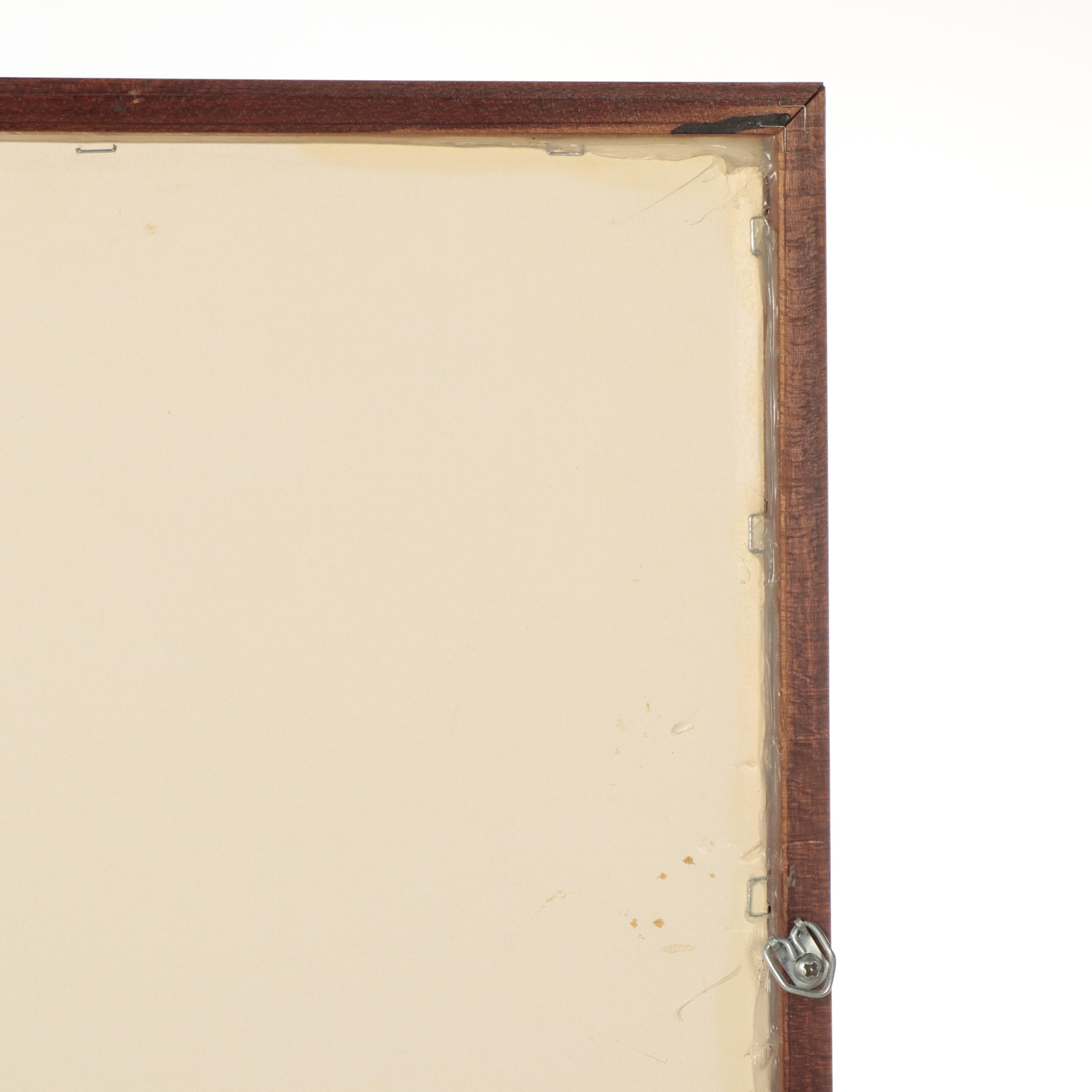 Dan Boldman Stylized Seascape Acrylic Painting, 1989