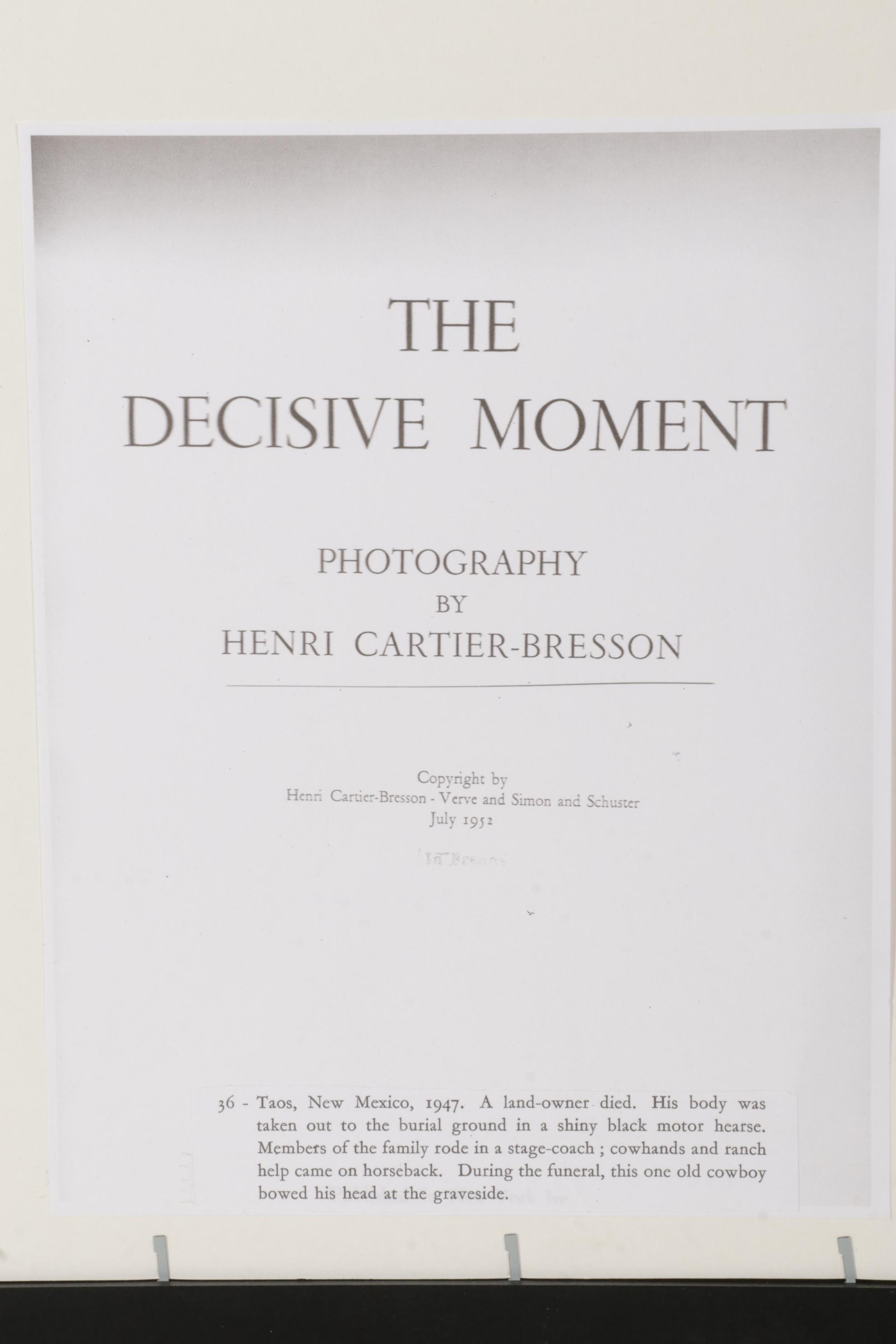 Henri Cartier-Bresson Rotogravure From "The Decisive Moment," 1952