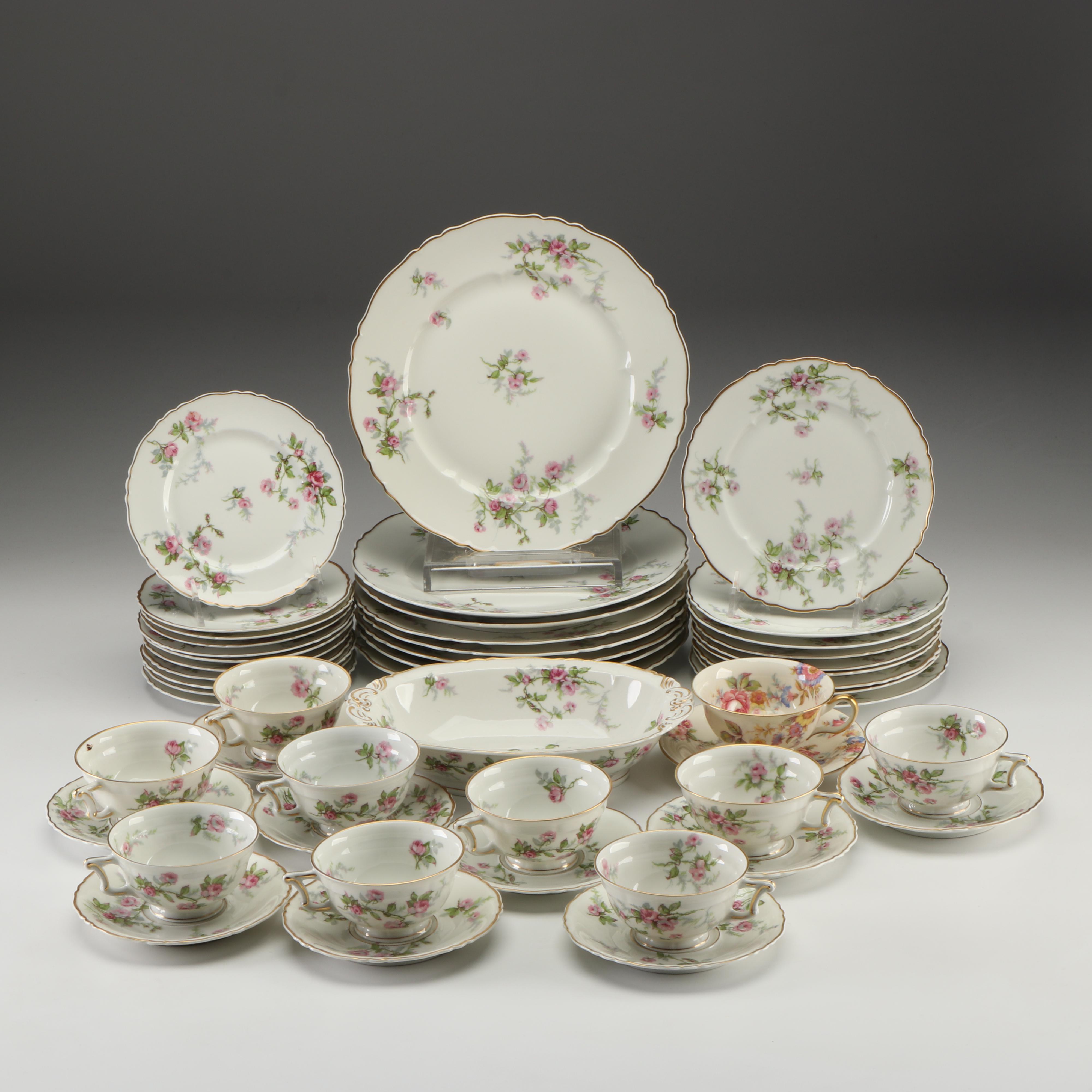 Haviland "Sylvia" Bone China Dinnerware with Castleton Cup and Saucer