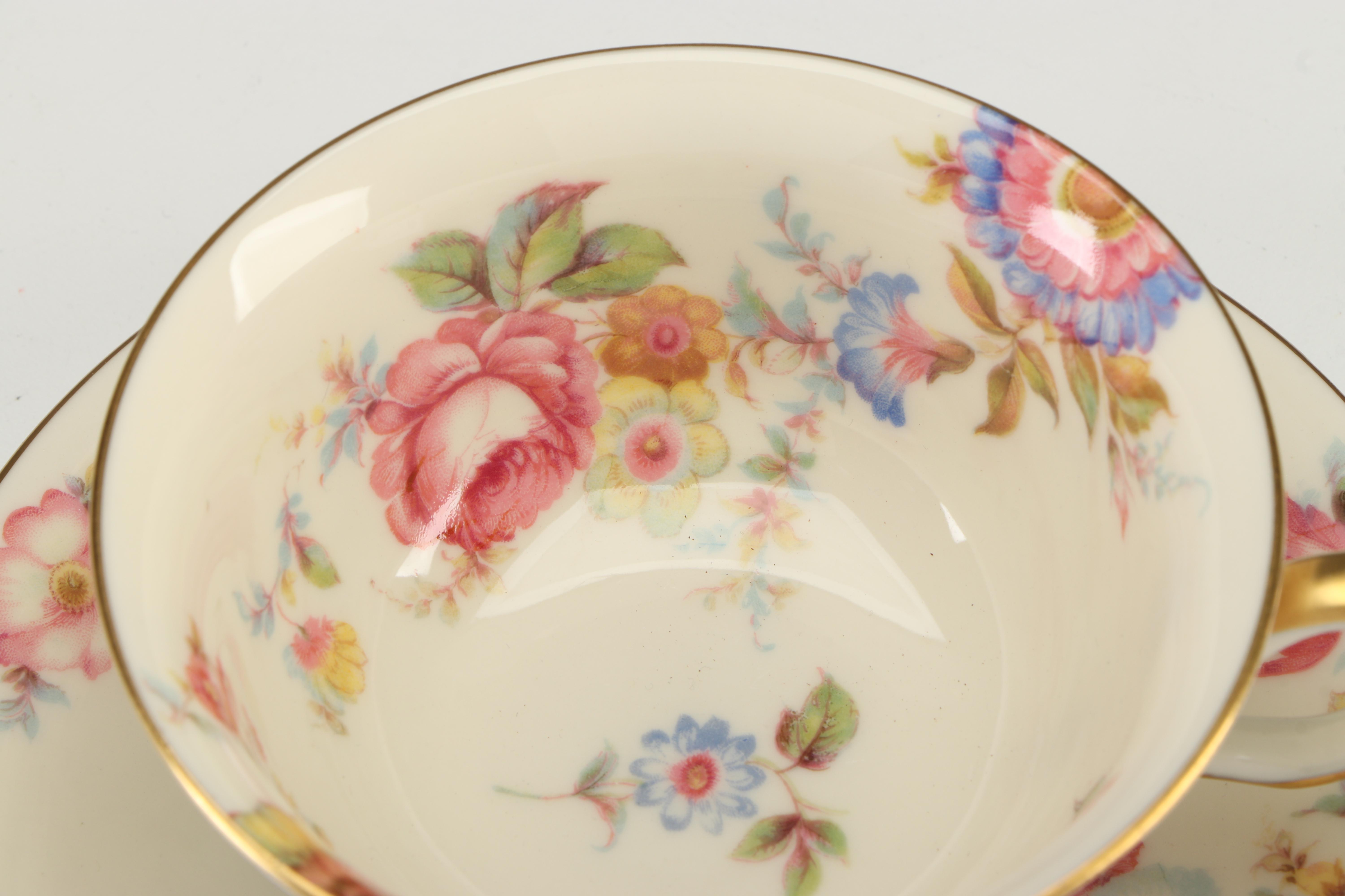 Haviland "Sylvia" Bone China Dinnerware with Castleton Cup and Saucer