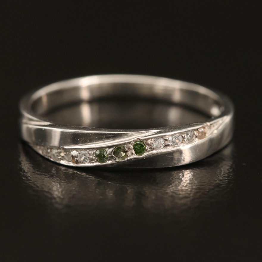 Sterling Silver Diamond and Zircon Band