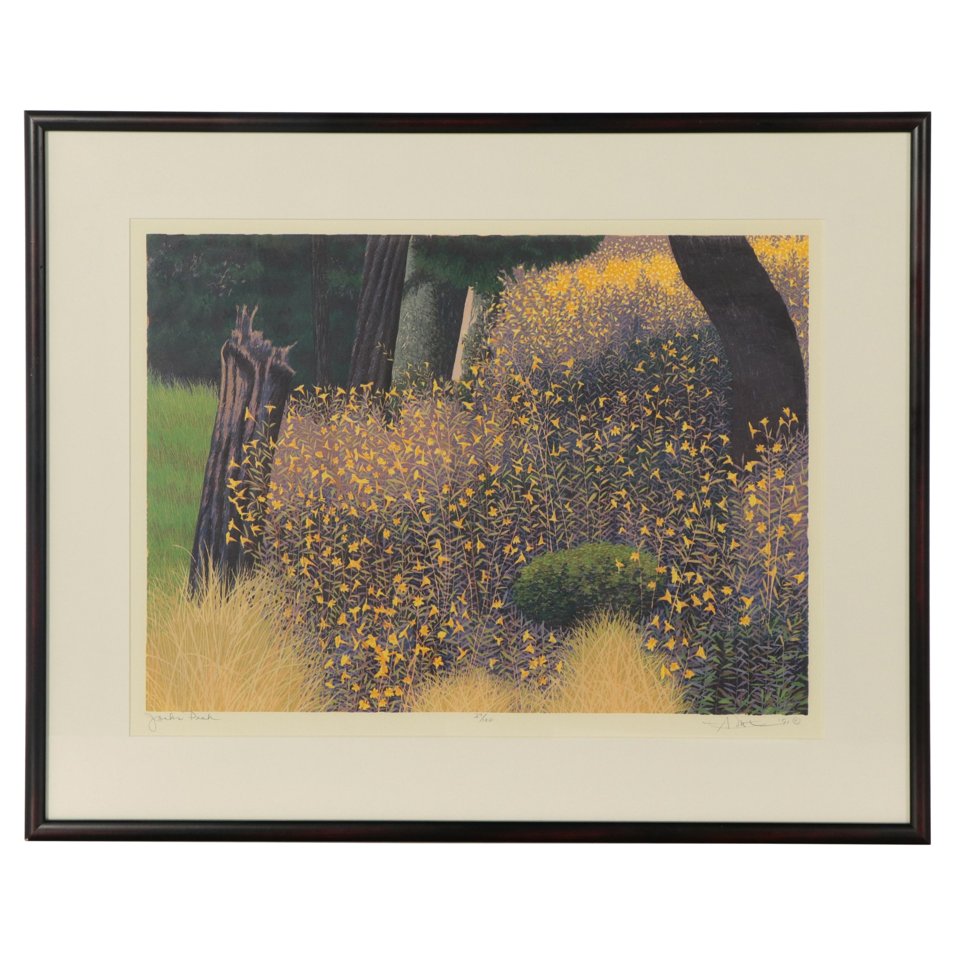 Gordon Mortensen Woodcut "Jack's Peak," 1991