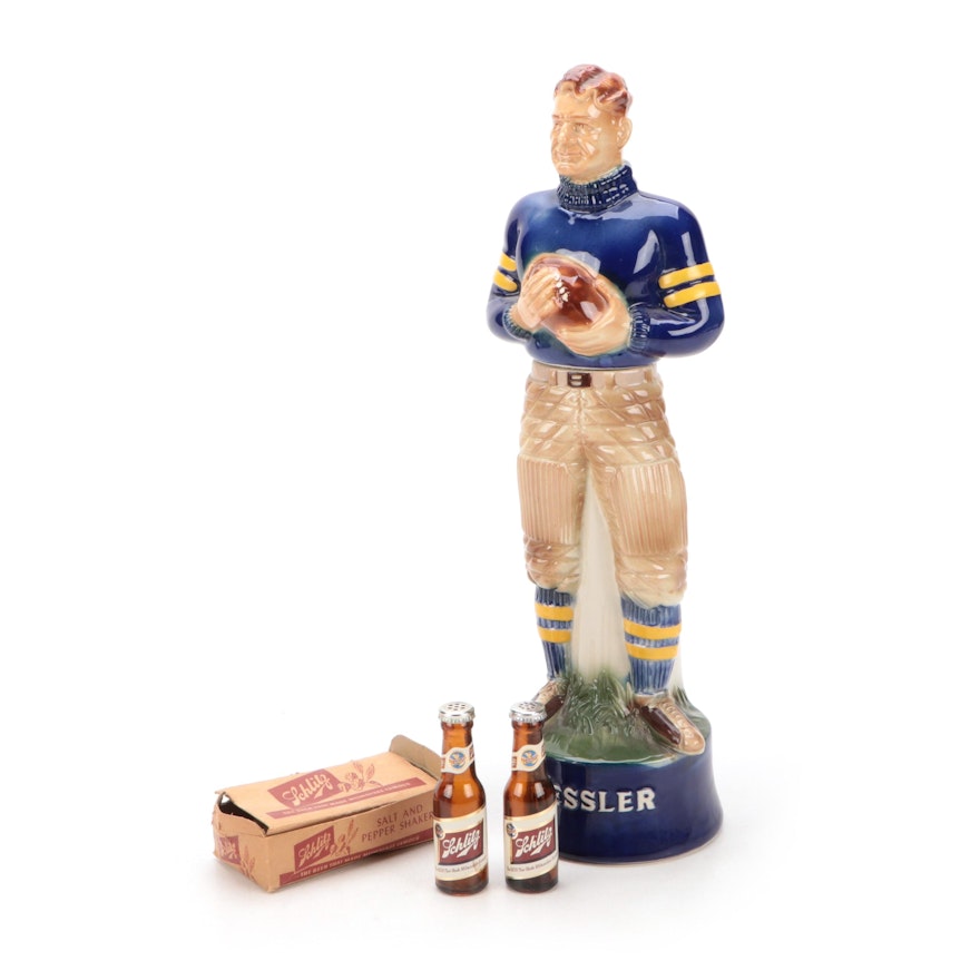 Kessler "The Football Player" Limited Edition Whiskey Decanter and Shakers