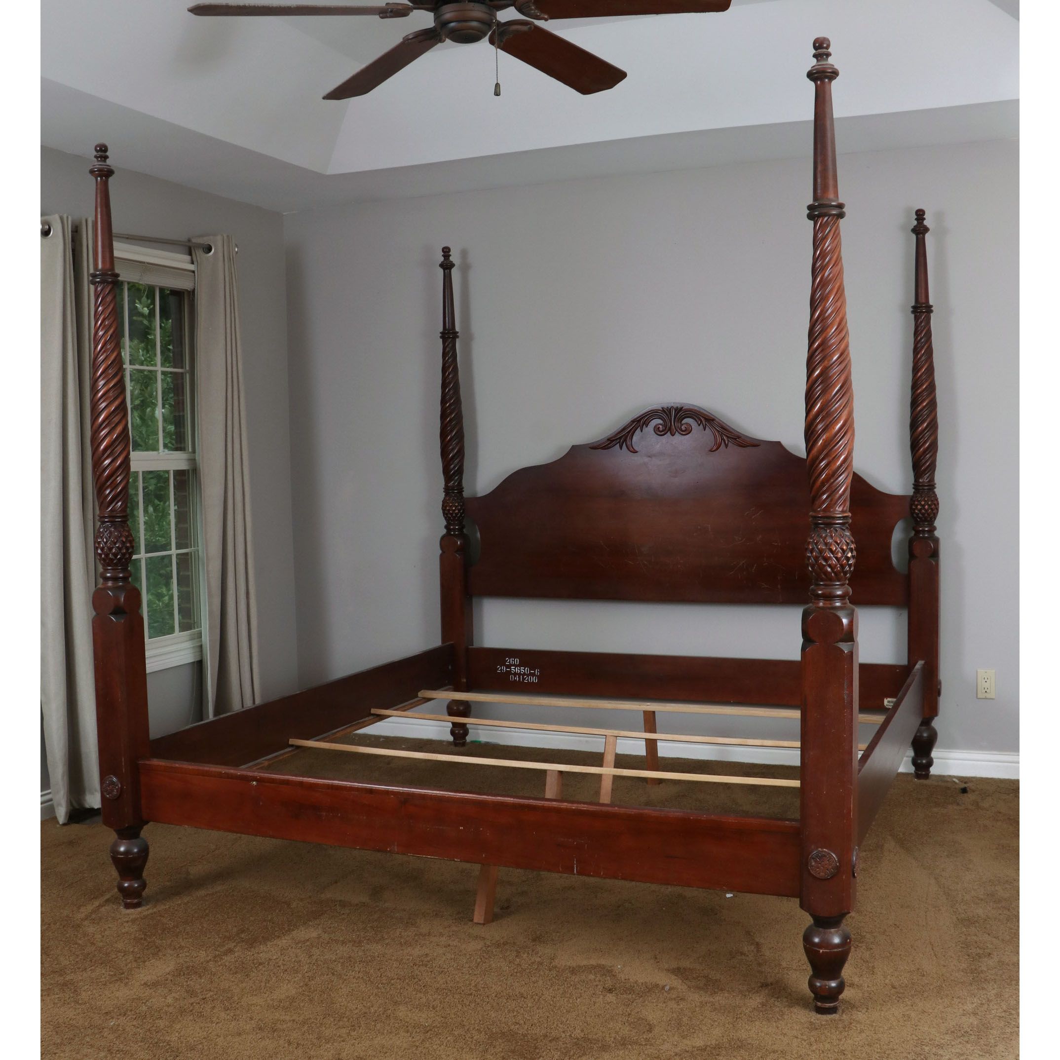 Ethan Allen British Classics "Montego" Mahogany-Finish King Four-Poster Bed