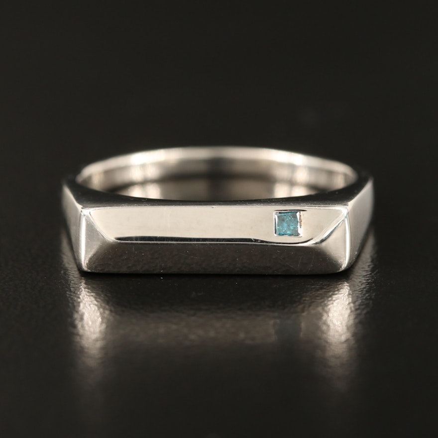 Sterling Diamond Bar Ring