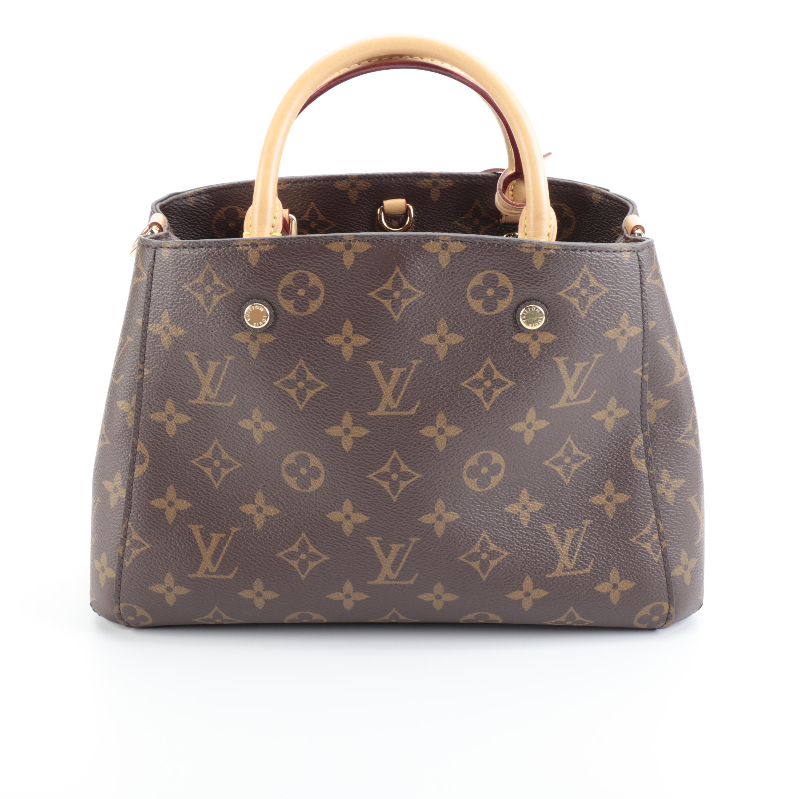 Louis Vuitton Montaigne BB Bag in Monogram Canvas and Vachetta Leather