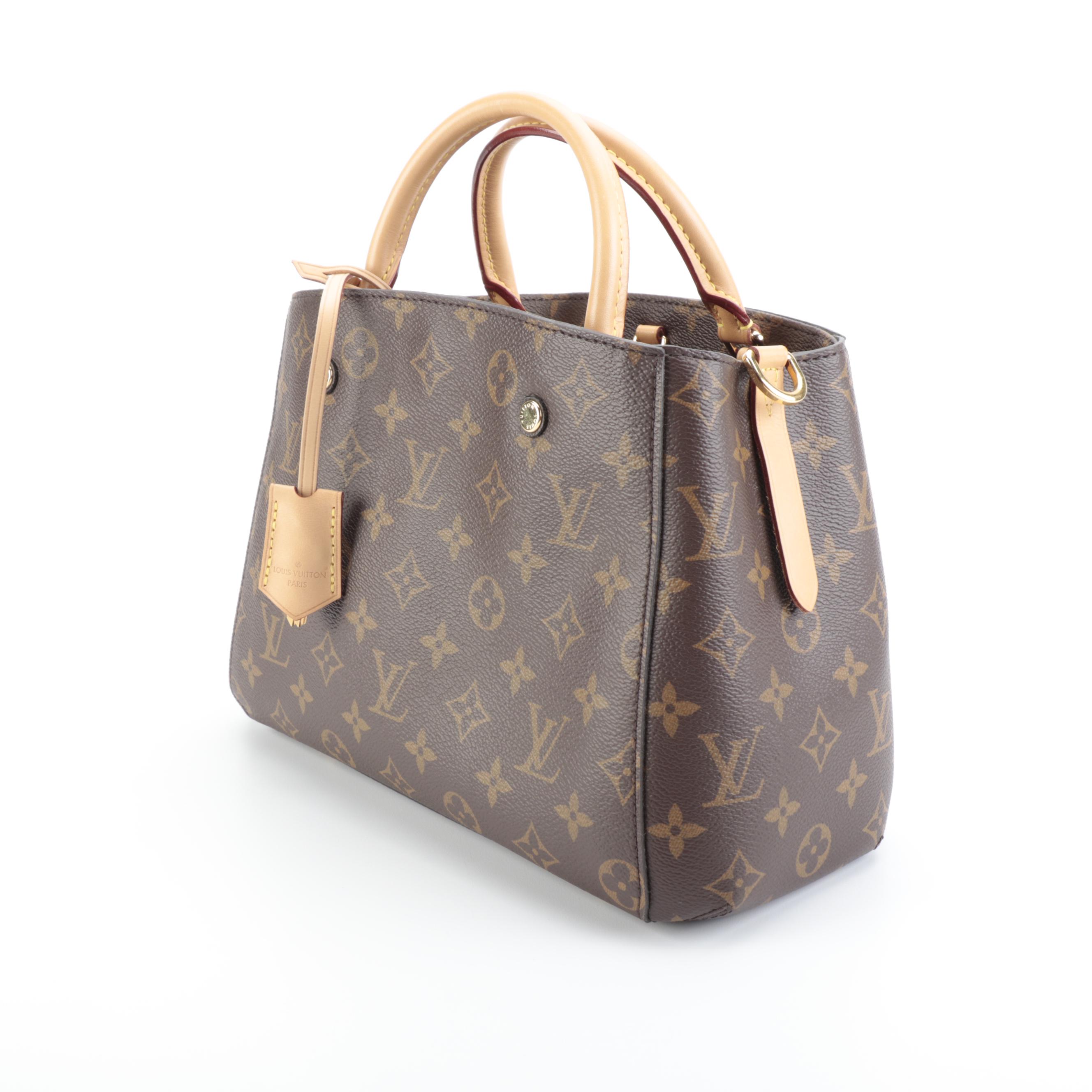 Louis Vuitton Montaigne BB Bag in Monogram Canvas and Vachetta Leather