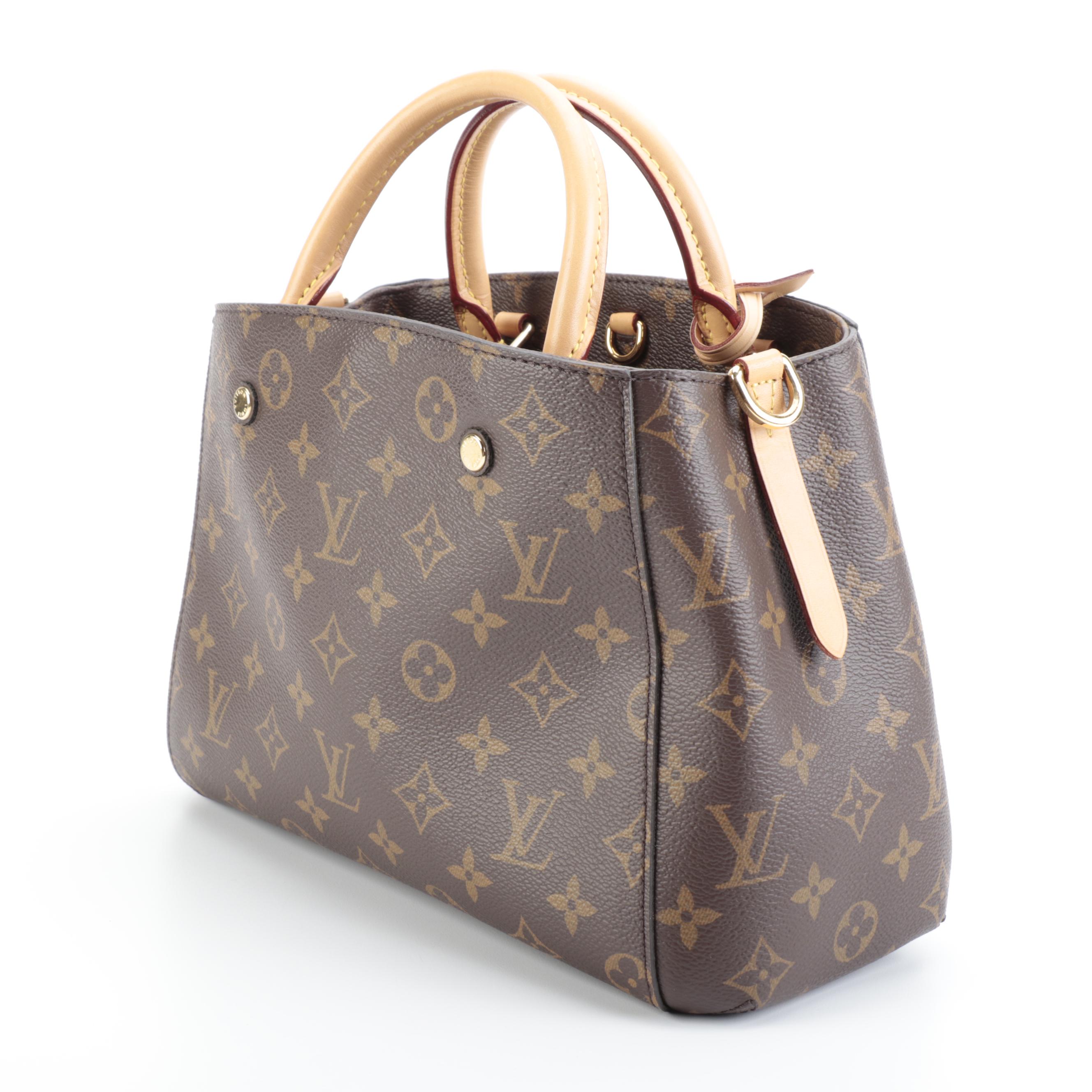 Louis Vuitton Montaigne BB Bag in Monogram Canvas and Vachetta Leather