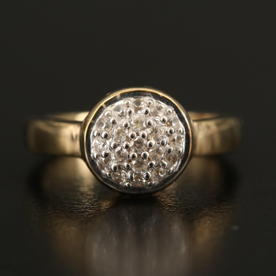 Sterling Zircon Dome Cluster Ring