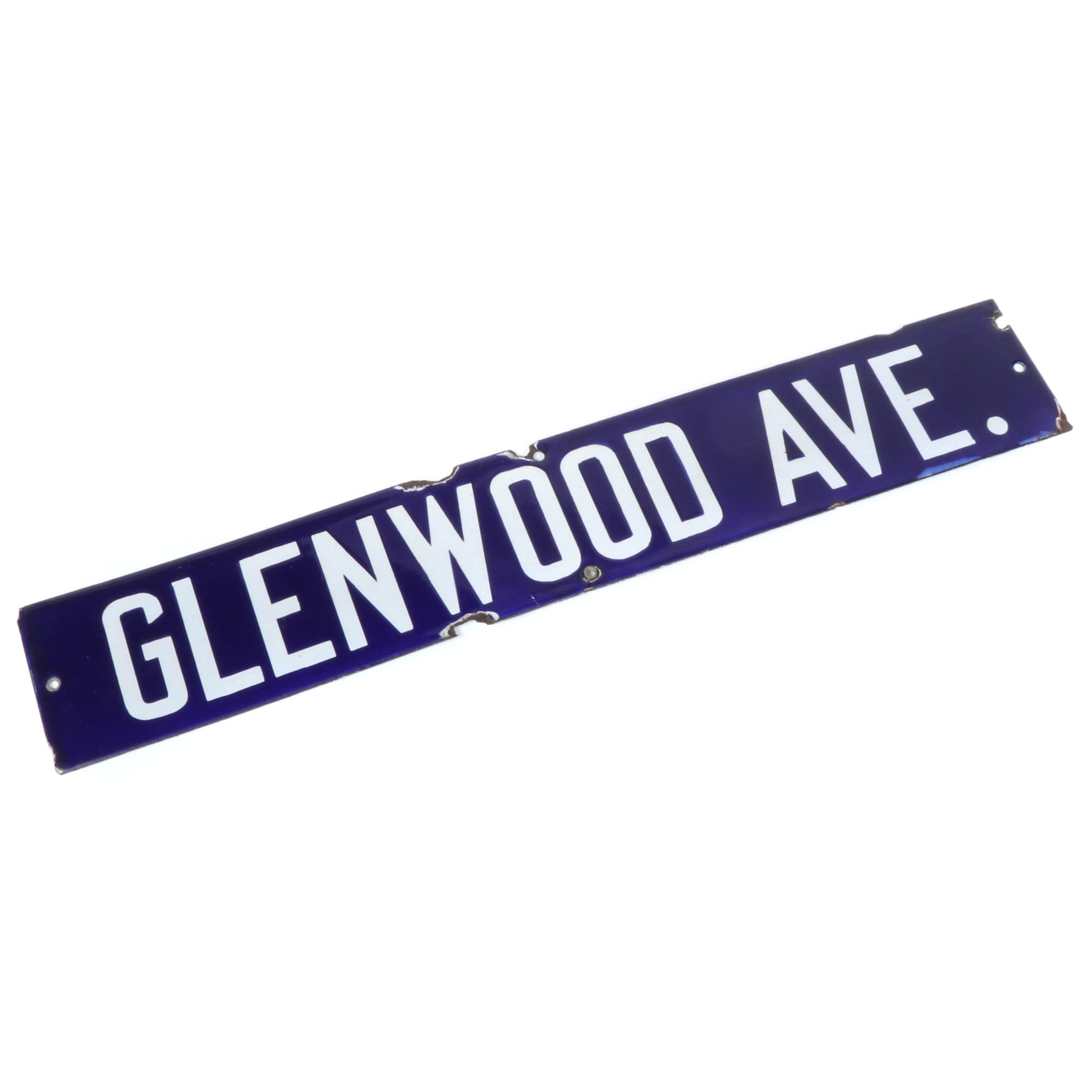 Glenwood Ave. Street Sign, Early 20th Century