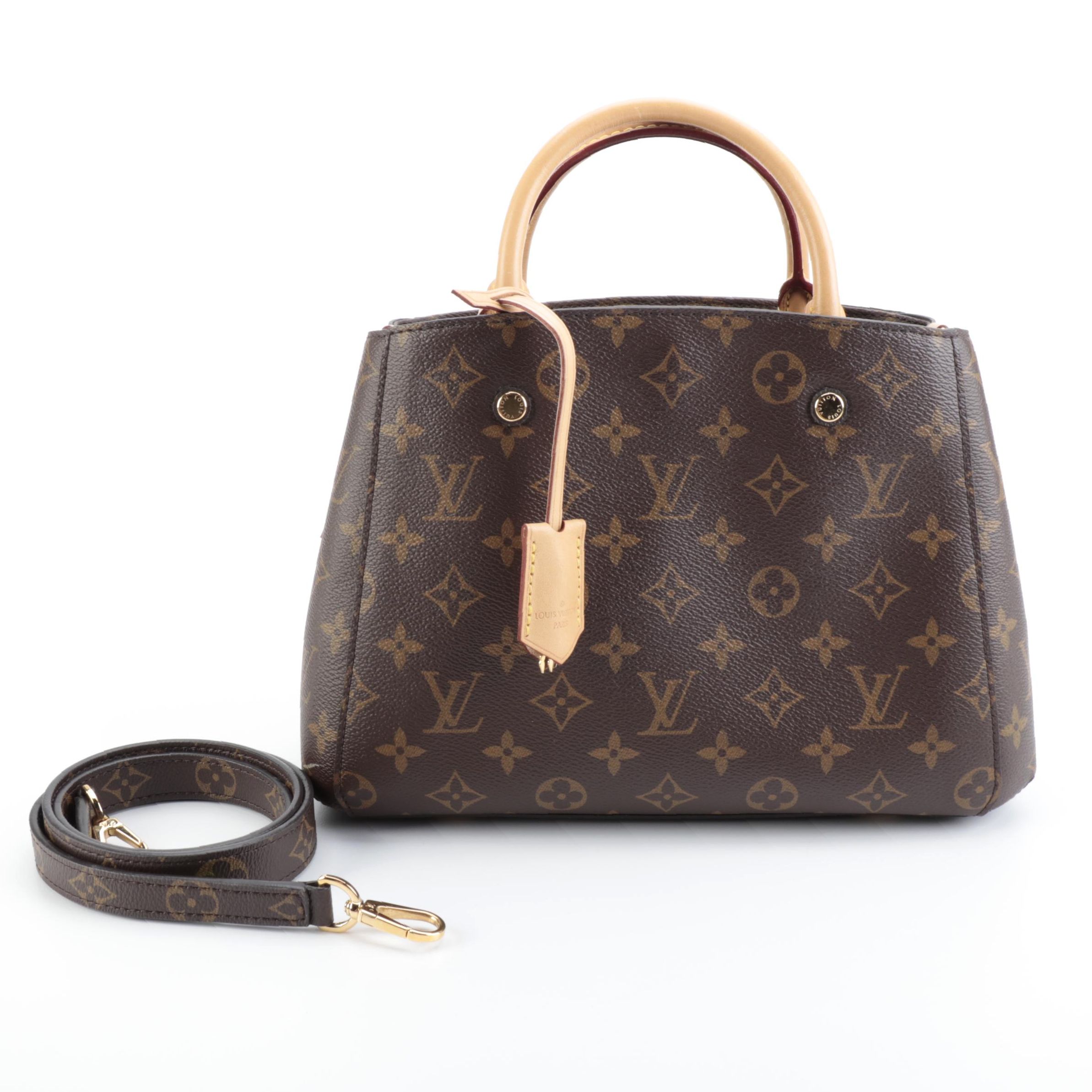 Louis Vuitton Montaigne BB Bag in Monogram Canvas and Vachetta Leather