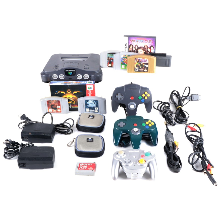 Nintendo 64 System and Games with "Mortal Kombat 4" and GameCube Games