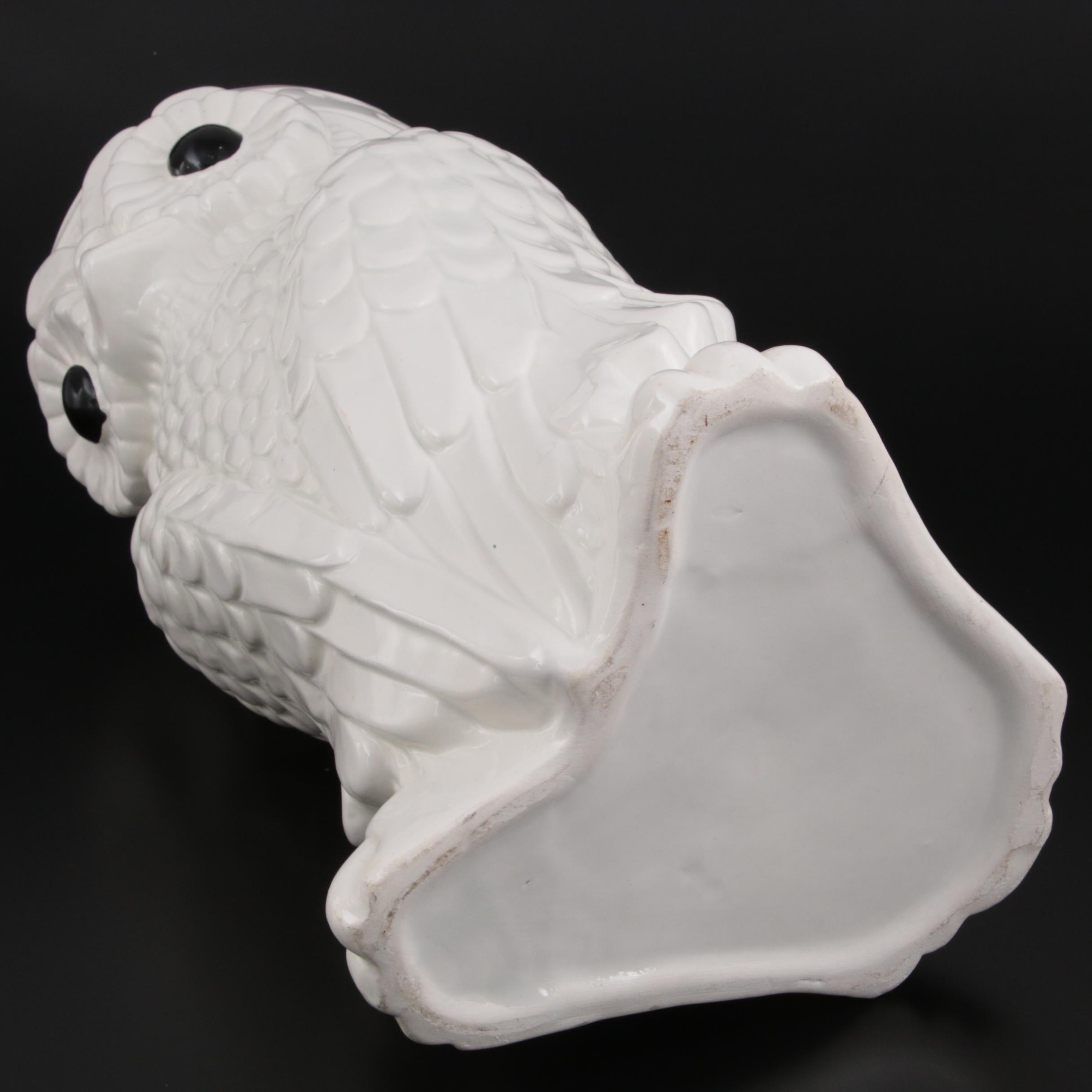 Ceramic Owl Form Umbrella Stand, Late 20th Century