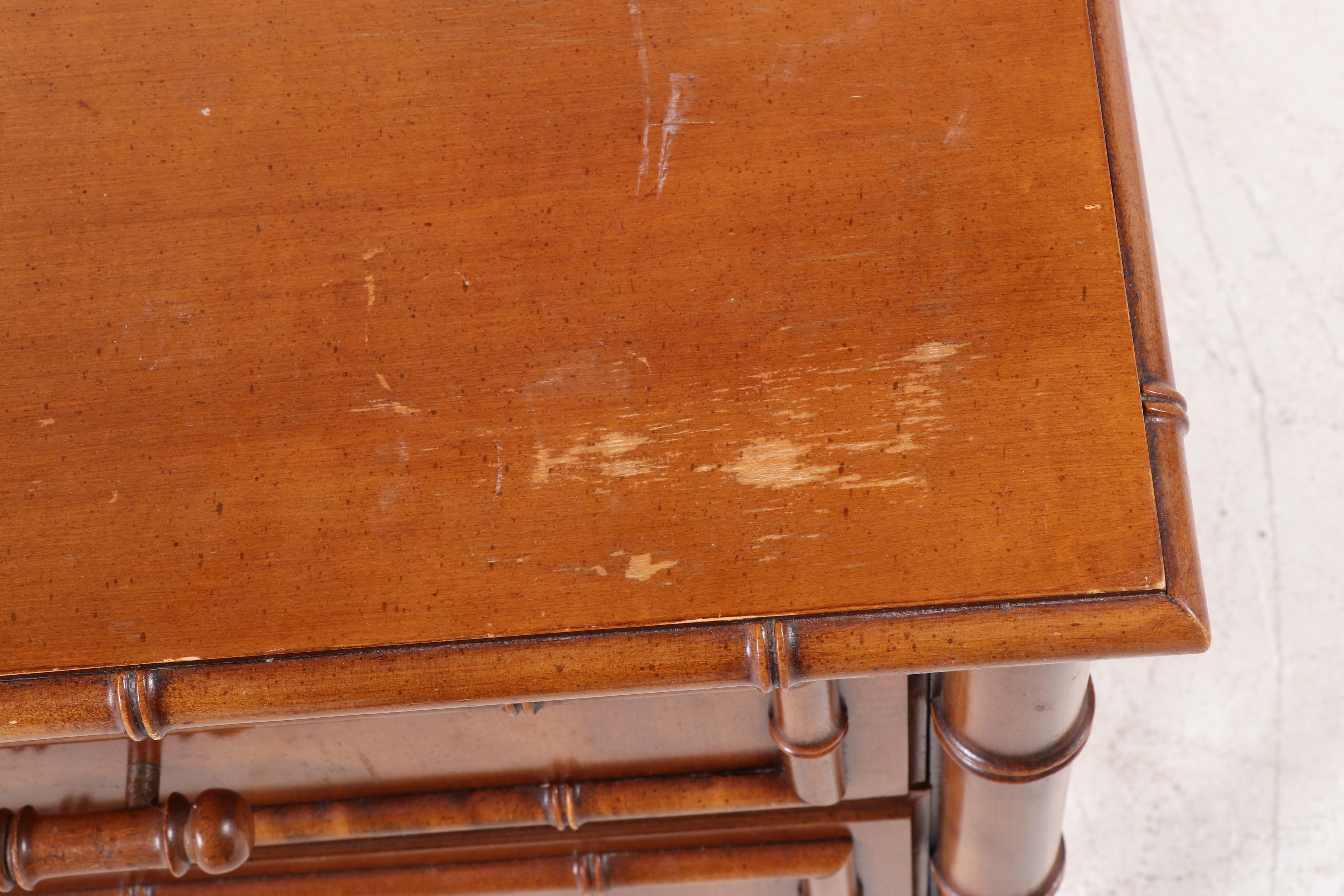 Pair of Dixie "Aloha" Faux Bamboo Nightstands, Mid to Late 20th Century