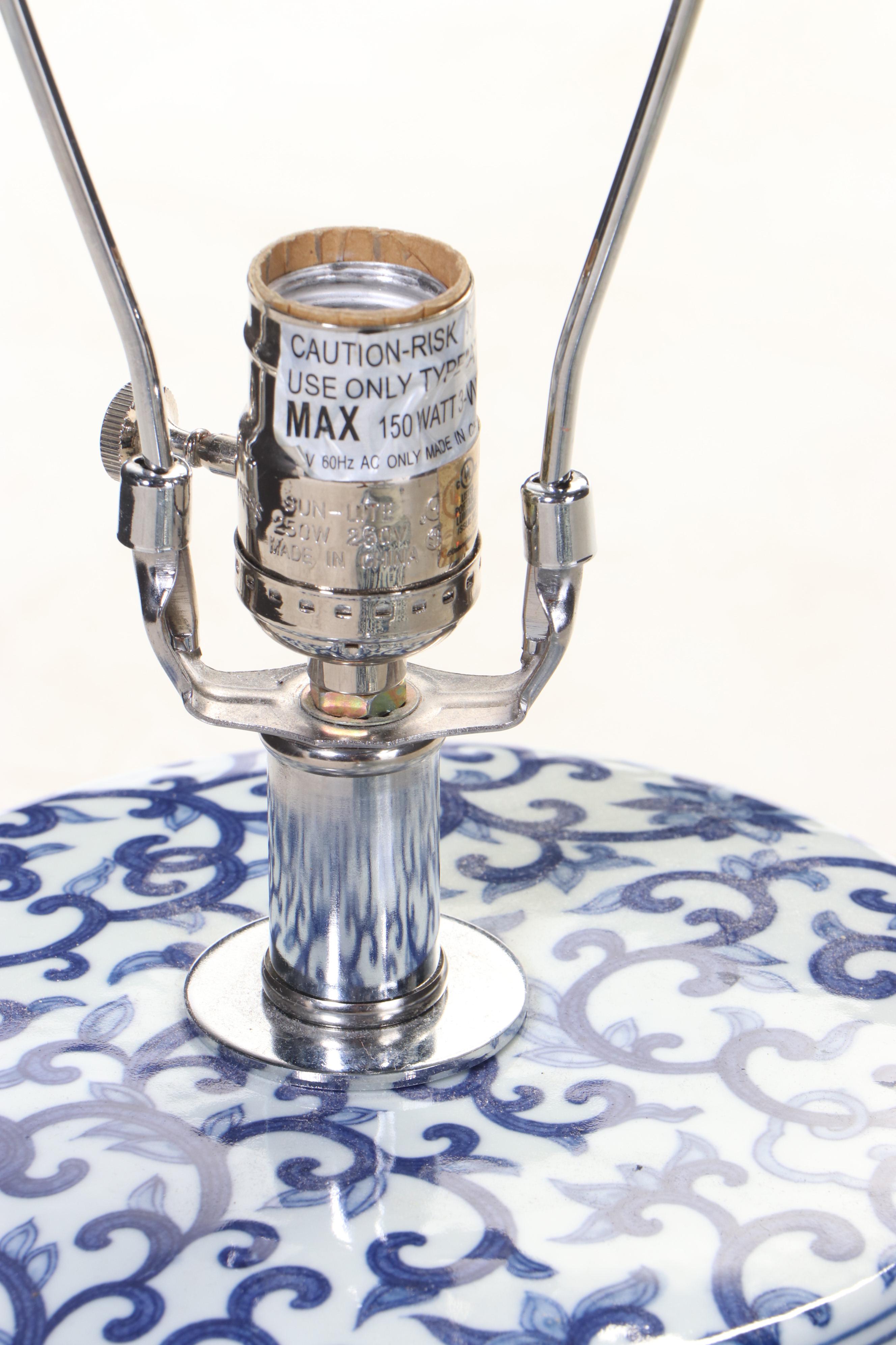 Ralph Lauren Blue and White Ceramic Ginger Jar Table Lamps