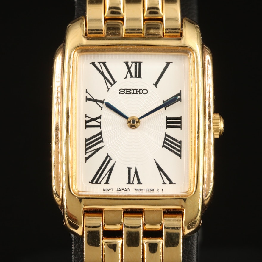 Seiko Guilloche Dial Quartz Wristwatch