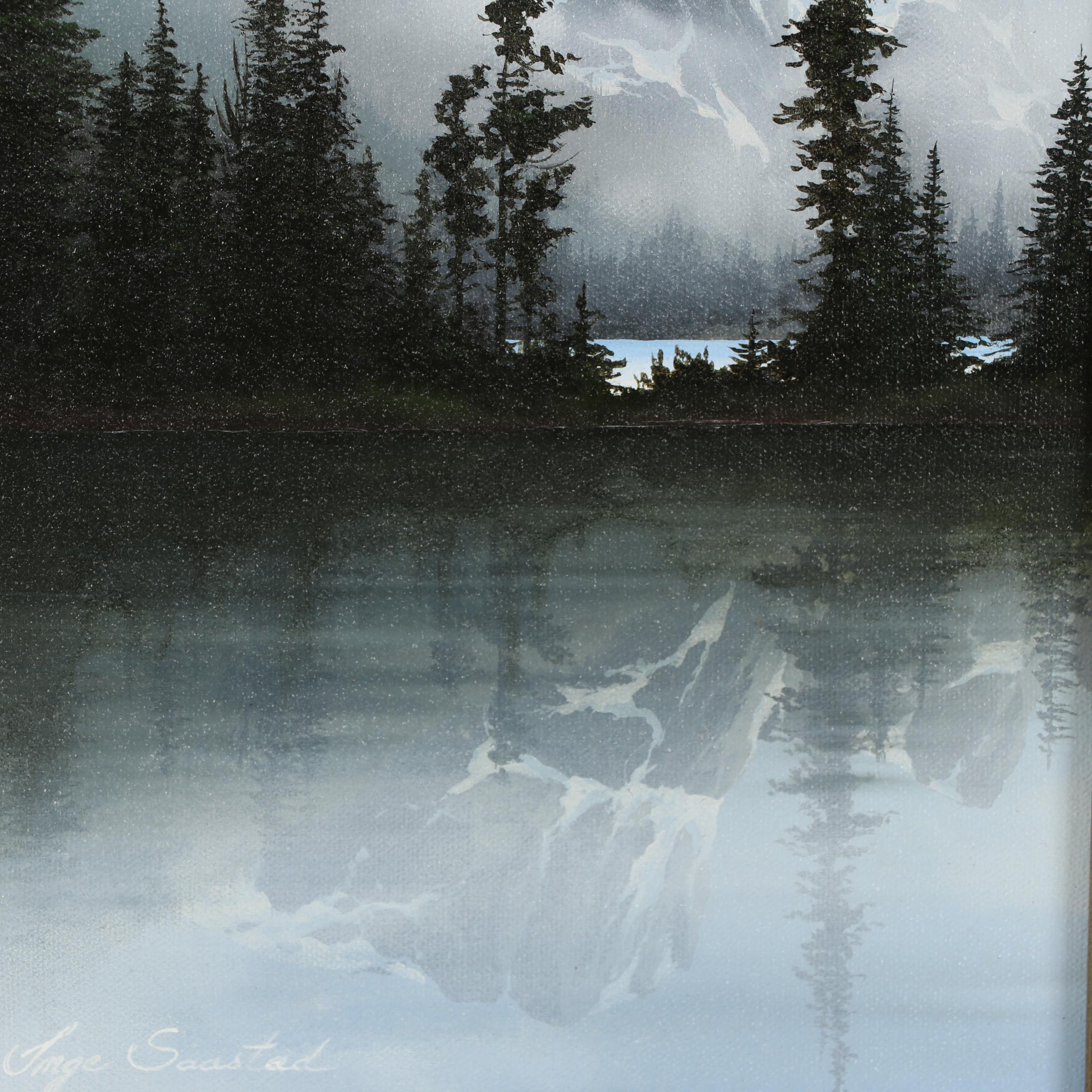 Marc Inge Saastad Mountain Landscape Oil Painting, 21st Century