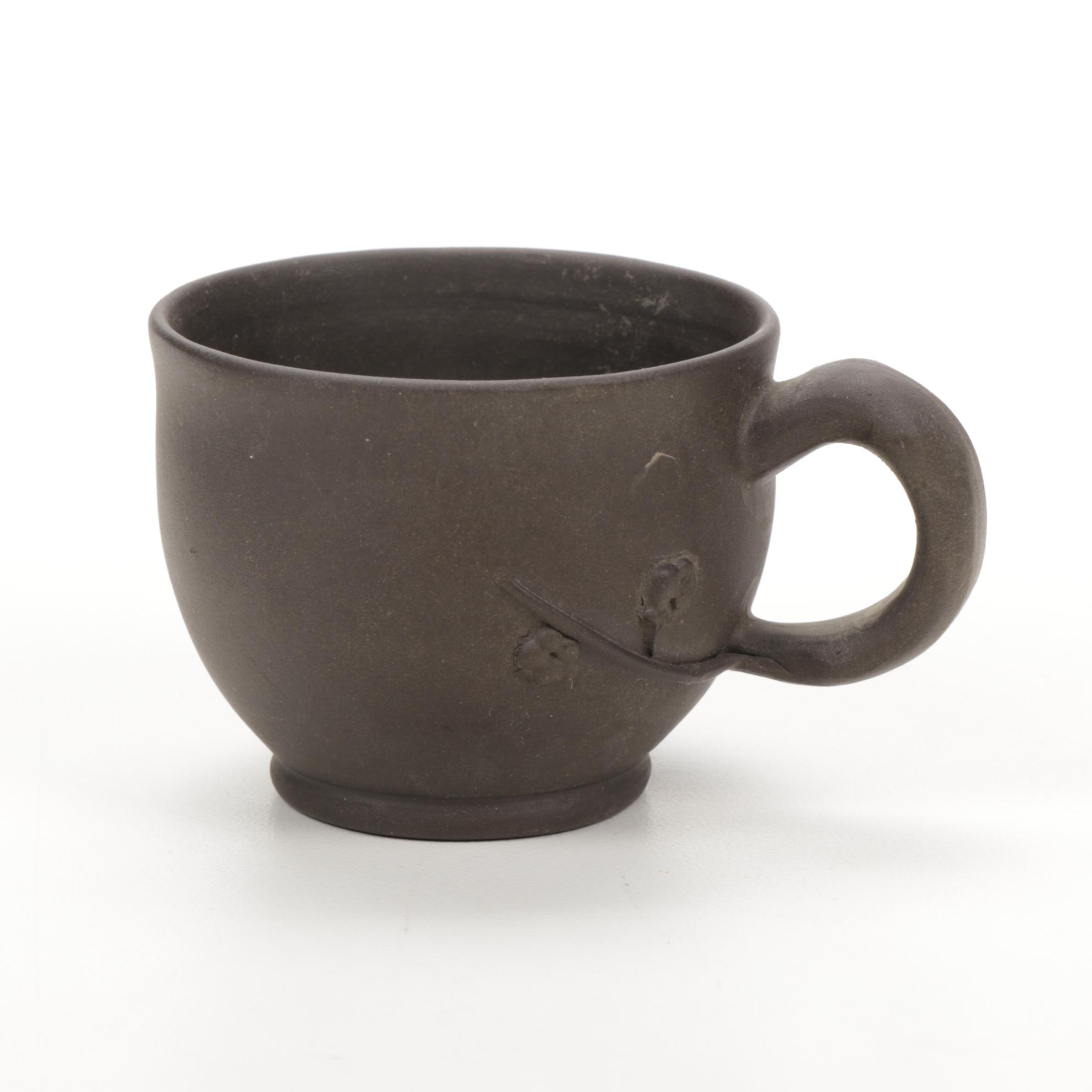 Asian Black Pottery Teapot and Teacup Set