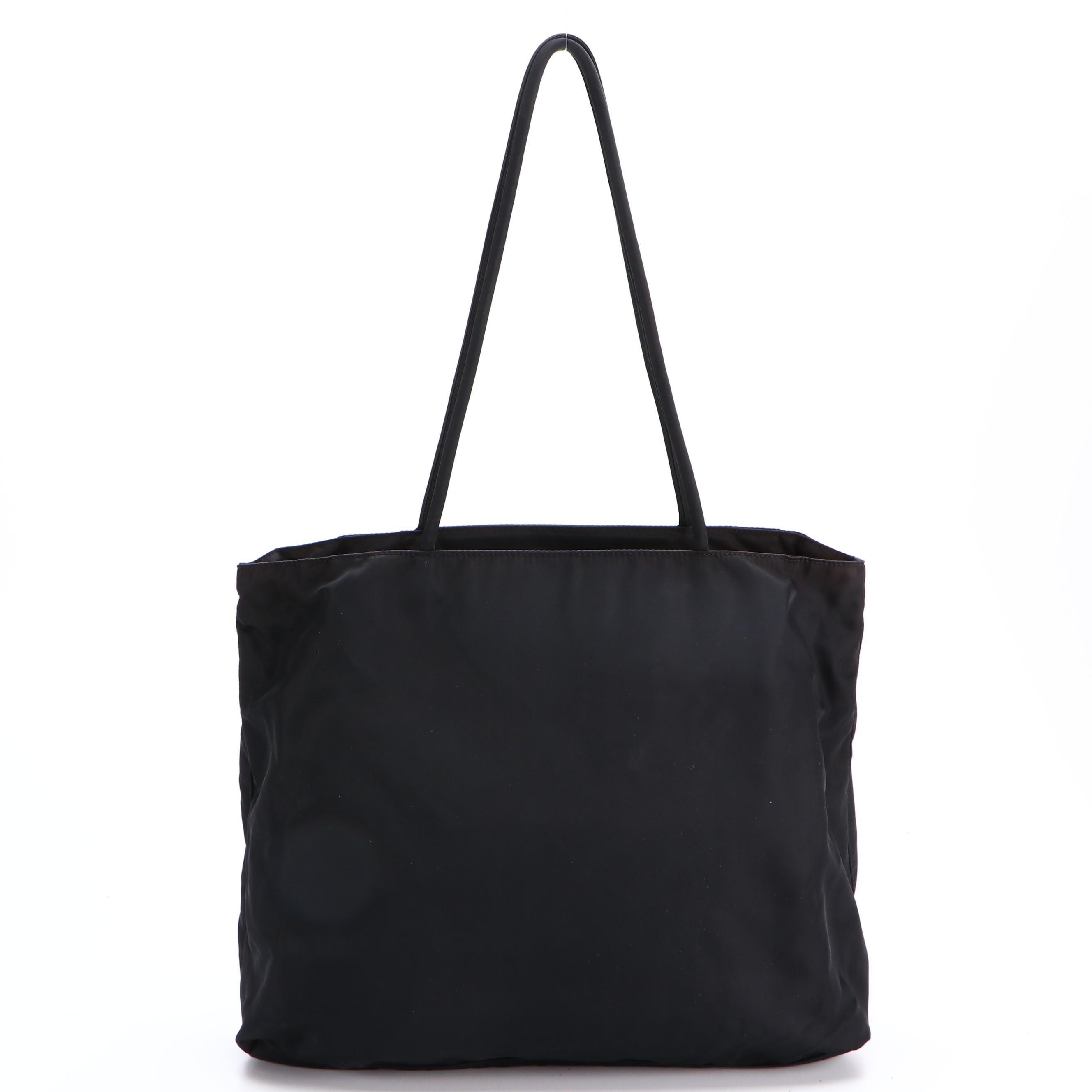Prada Shoulder Bag in Black Tessuto Nylon with Cord Straps