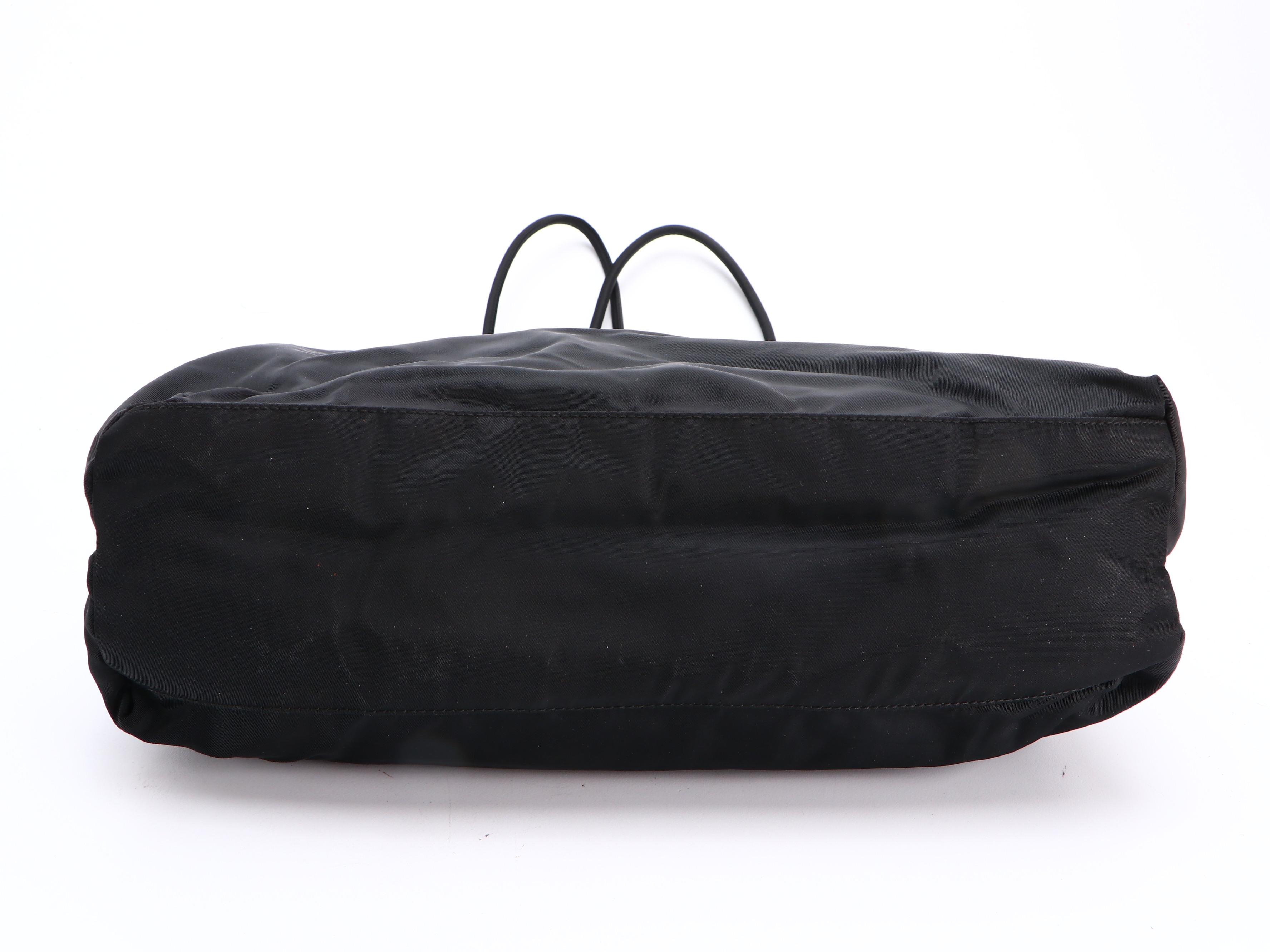 Prada Shoulder Bag in Black Tessuto Nylon with Cord Straps