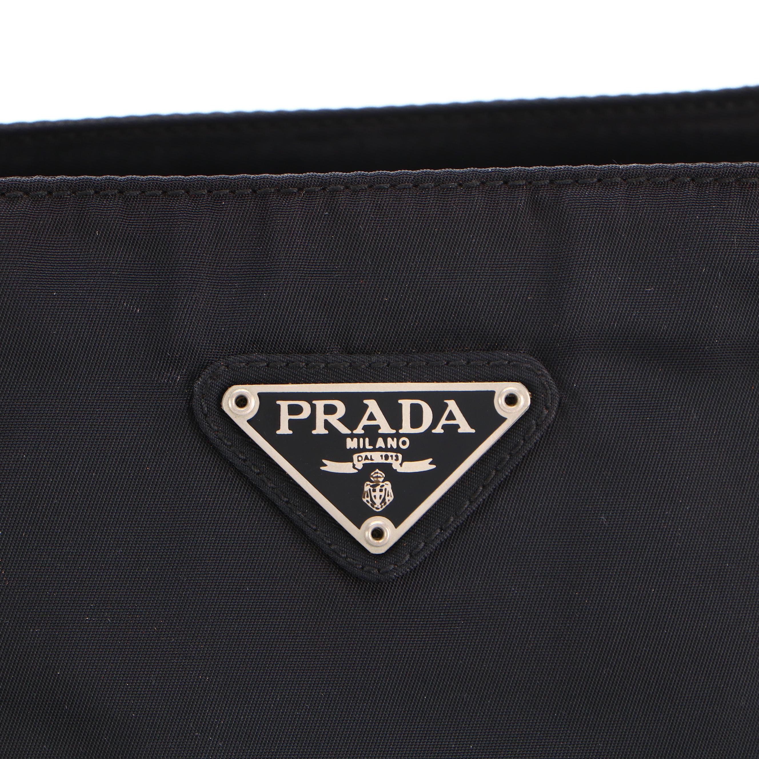 Prada Shoulder Bag in Black Tessuto Nylon with Cord Straps