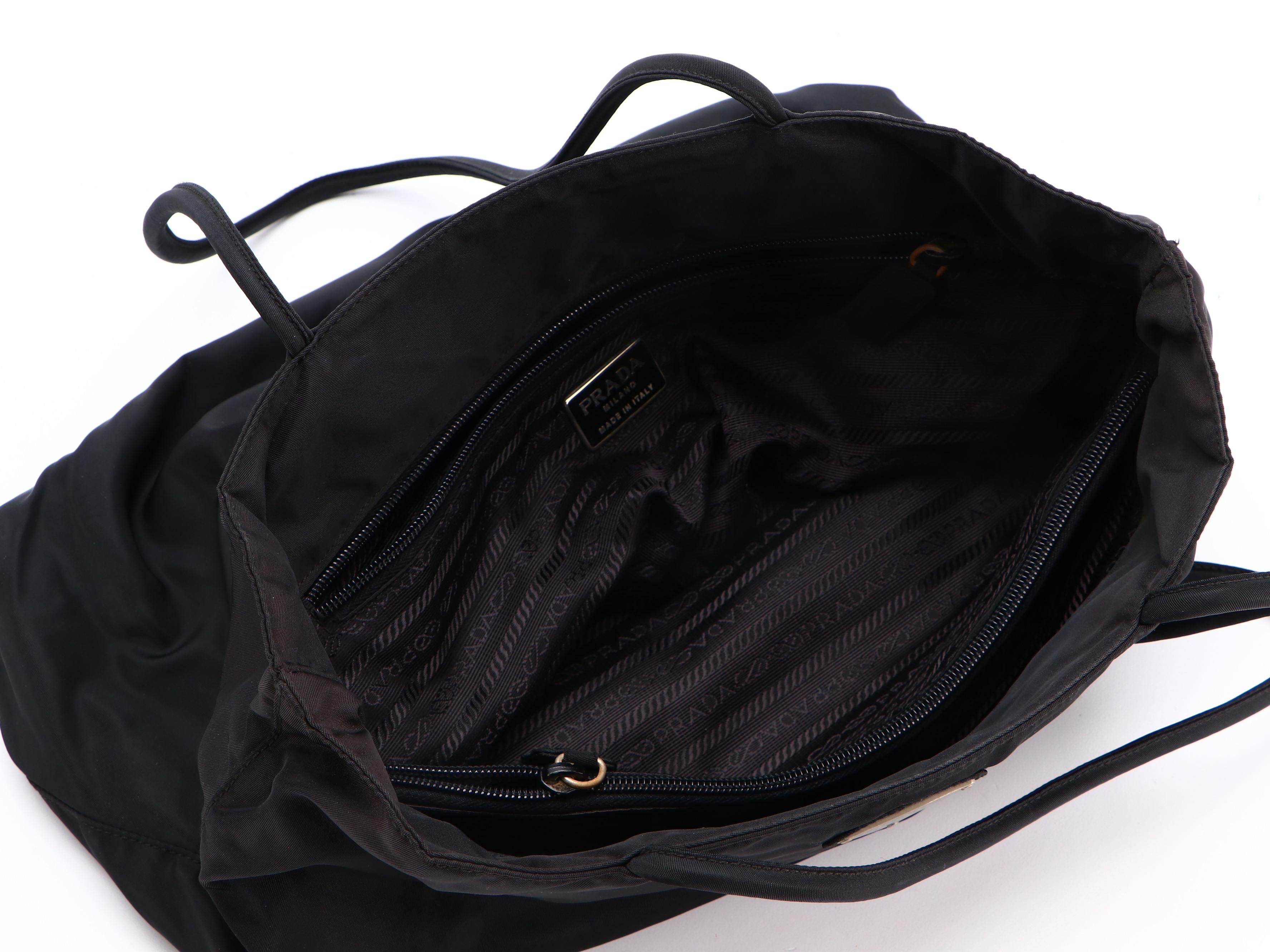Prada Shoulder Bag in Black Tessuto Nylon with Cord Straps