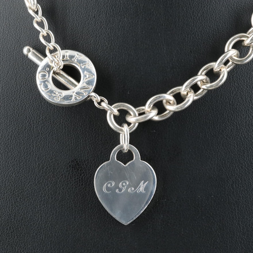 Tiffany & Co. Sterling Heart Tag Necklace