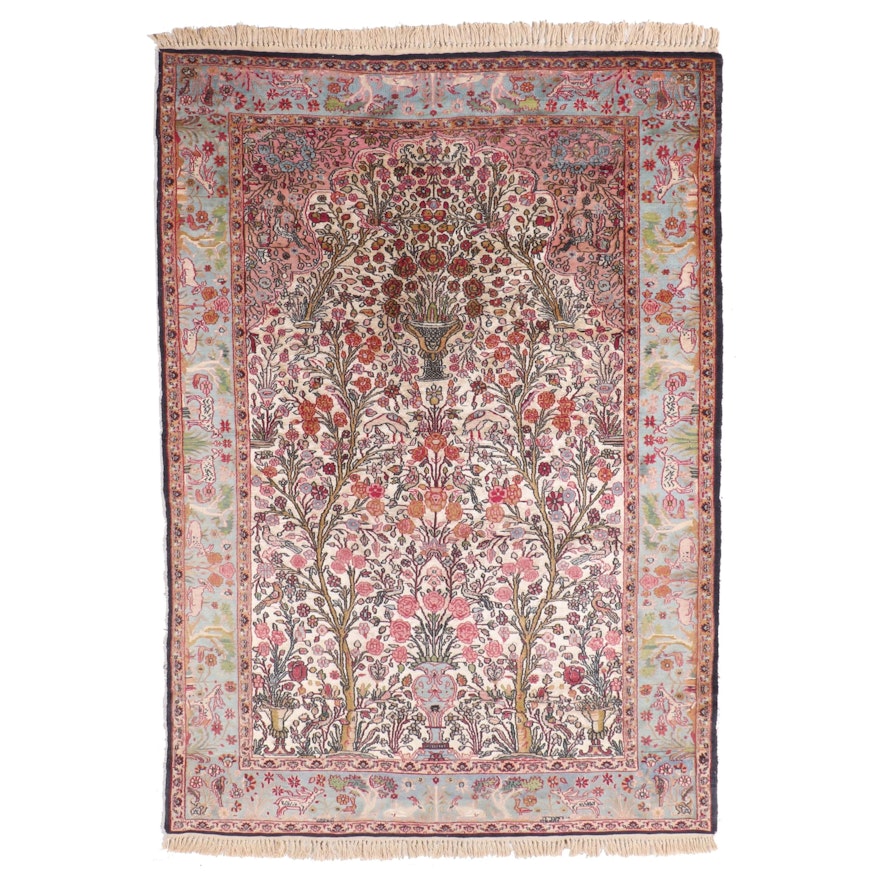 4'5 x 7'5 Hand-Knotted Persian Tabriz Prayer Arch Area Rug