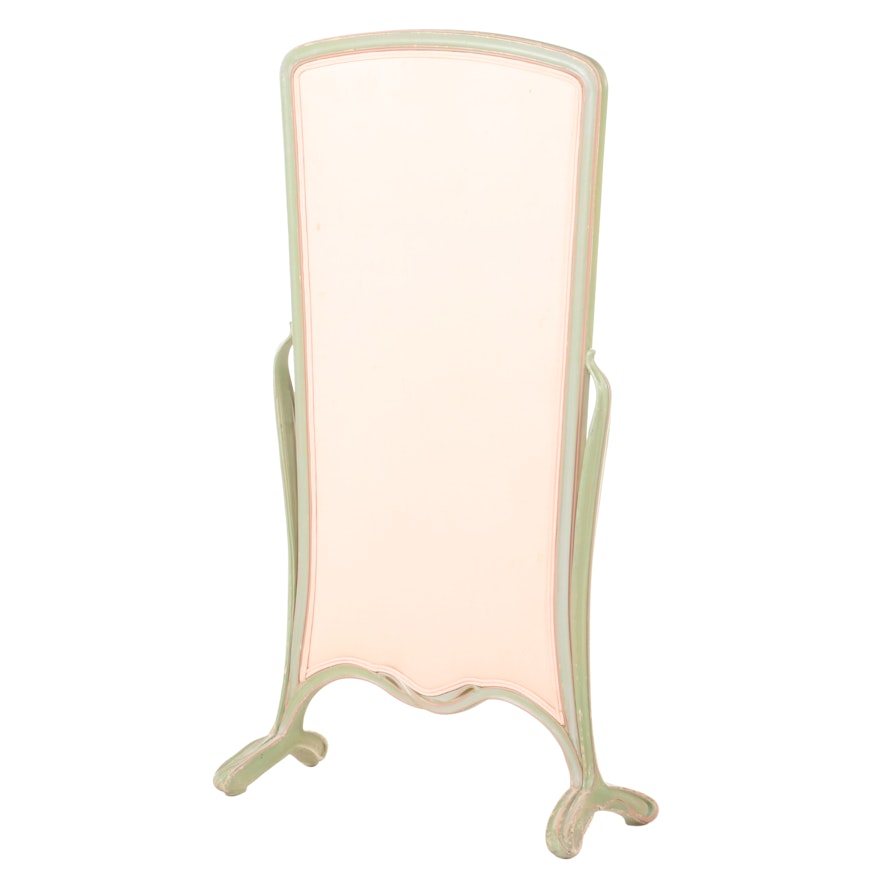 Art Nouveau Style Painted and Upholstered Screen