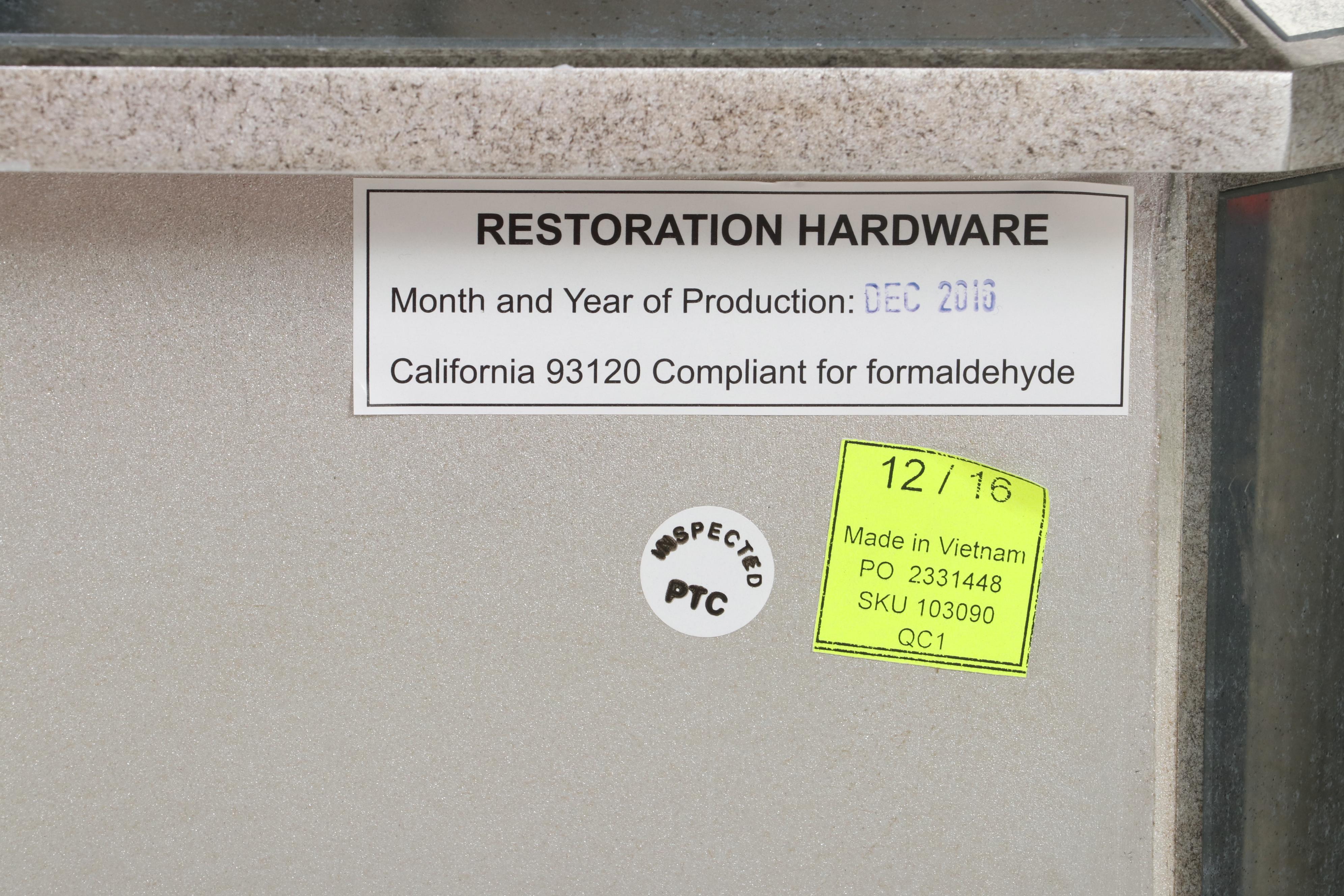 Pair of Restoration Hardware "Ava" Silver Gilt and Mirrored Glass Nightstands