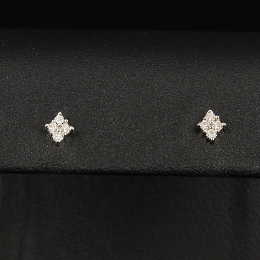18K 0.16 CTW Diamond Stud Earrings