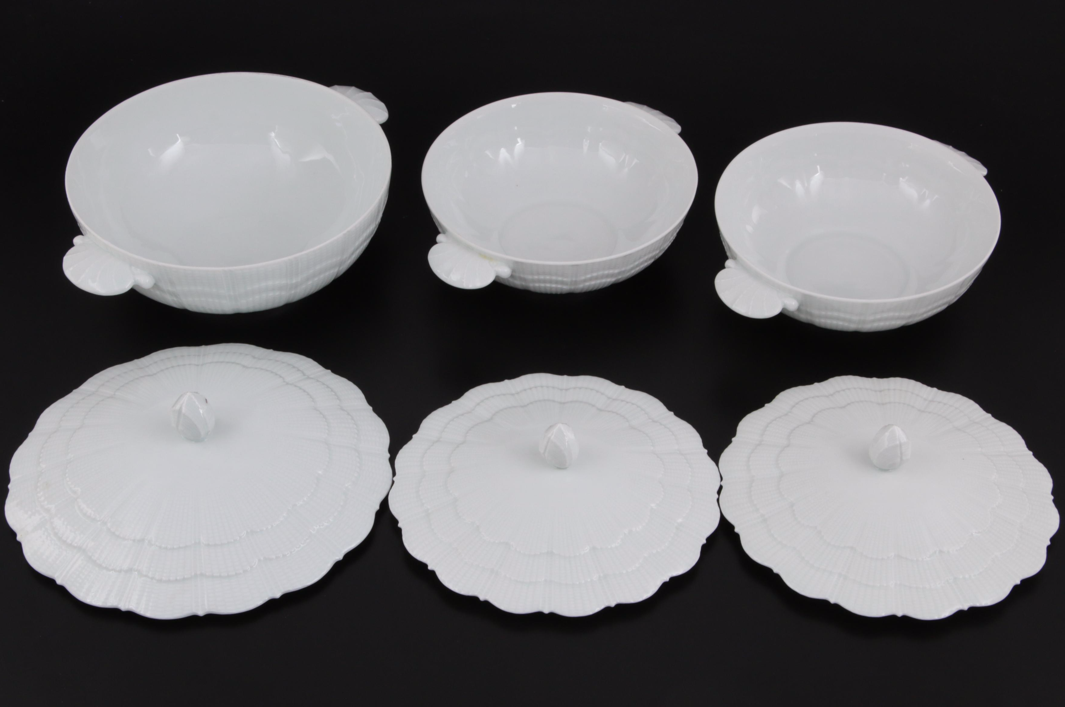 Giraud Limoges "Corail White" Porcelain Serveware
