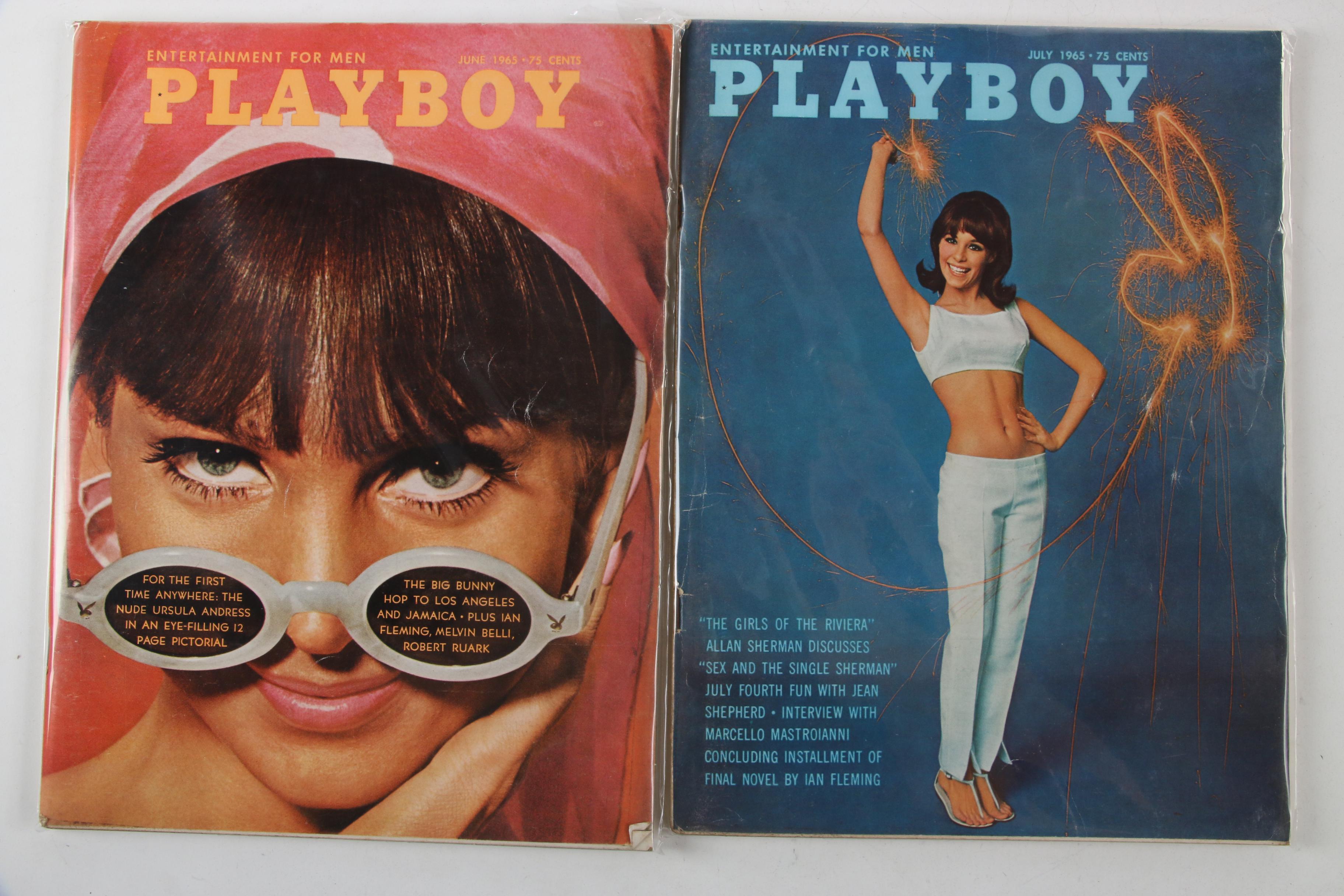 "Playboy" Magazines Featuring "The Women of James Bond" and Others, 1960s