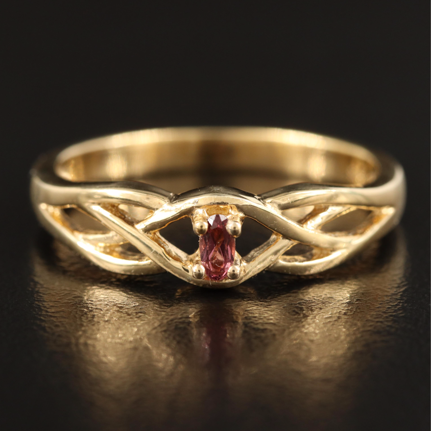Sterling Tourmaline Woven Ring