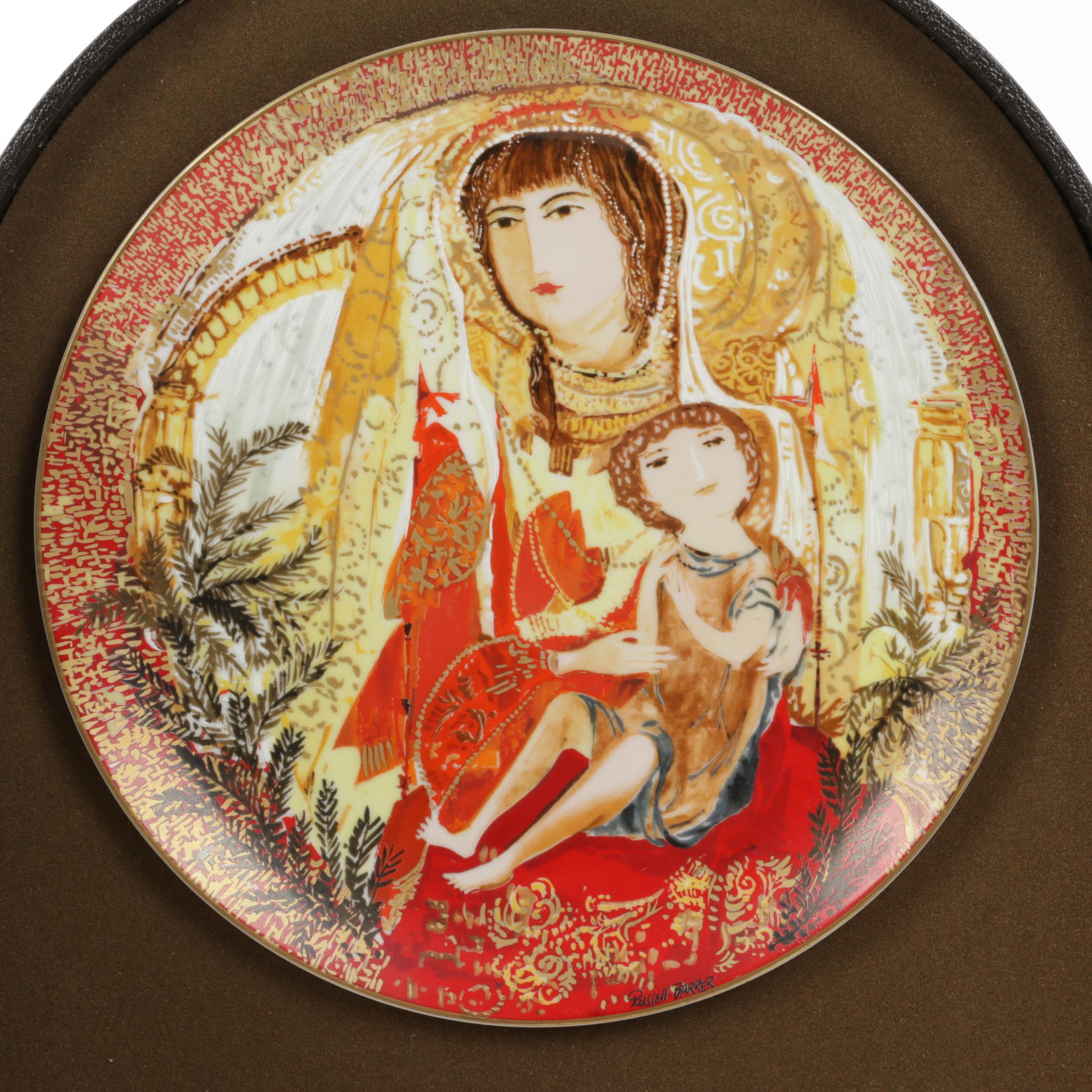 Anna Perenna "The Byzantine Triptych" Collector Plates on Folding Display Stand