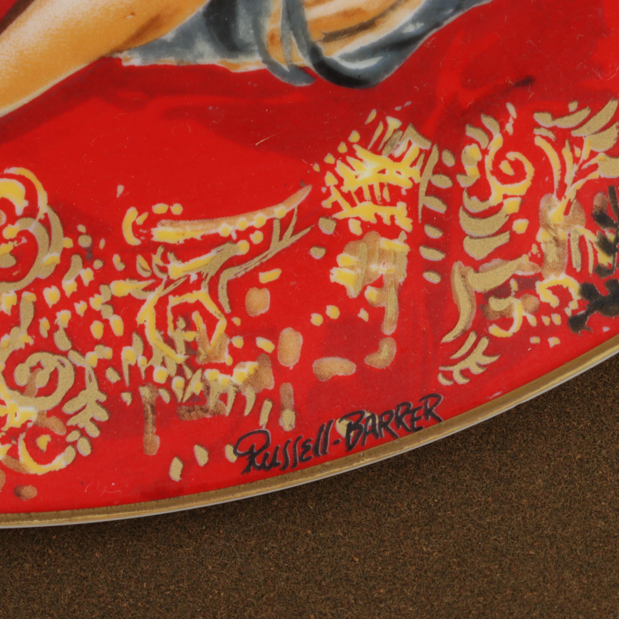 Anna Perenna "The Byzantine Triptych" Collector Plates on Folding Display Stand