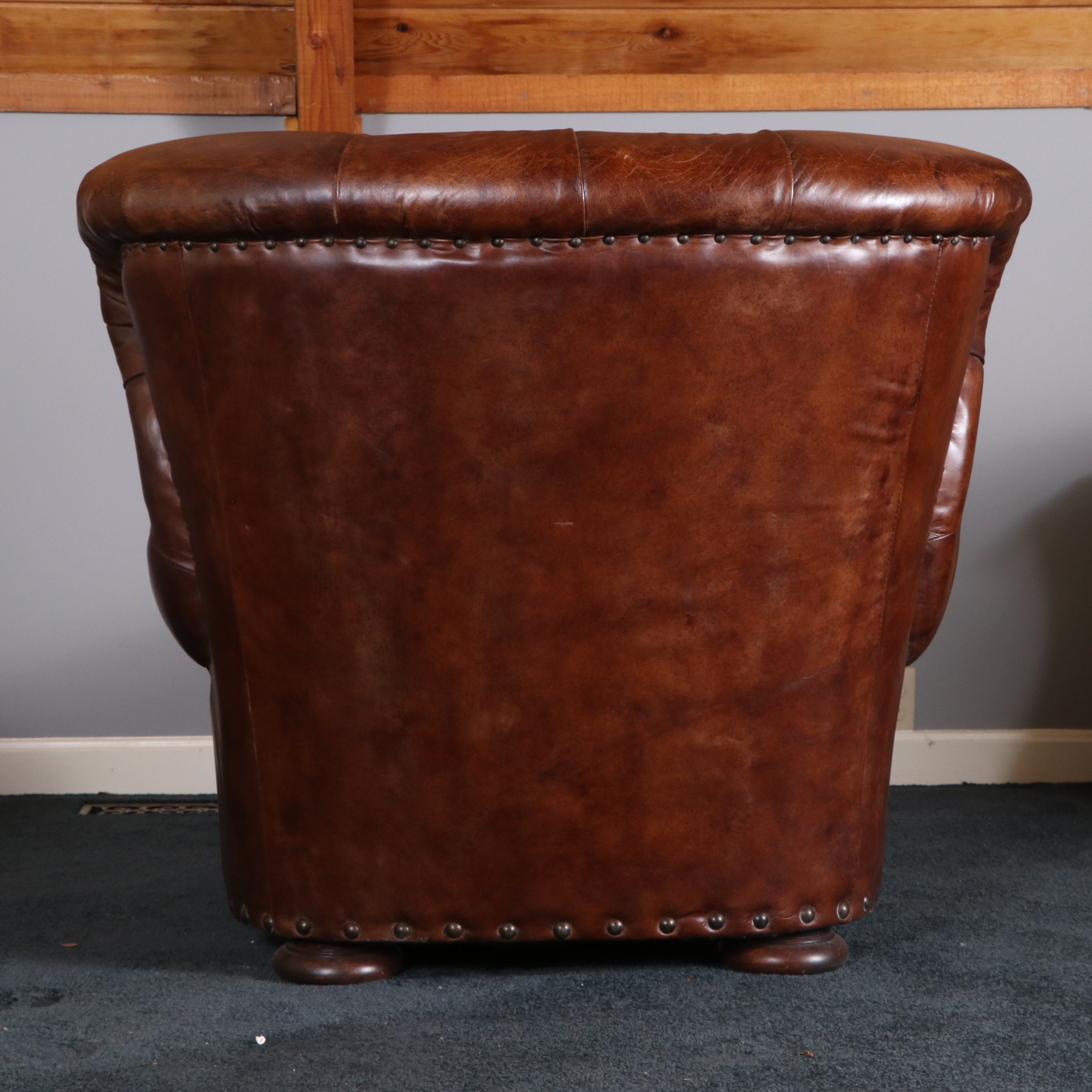 Restoration Hardware "Churchill" Button-Tufted Leather Club Chair