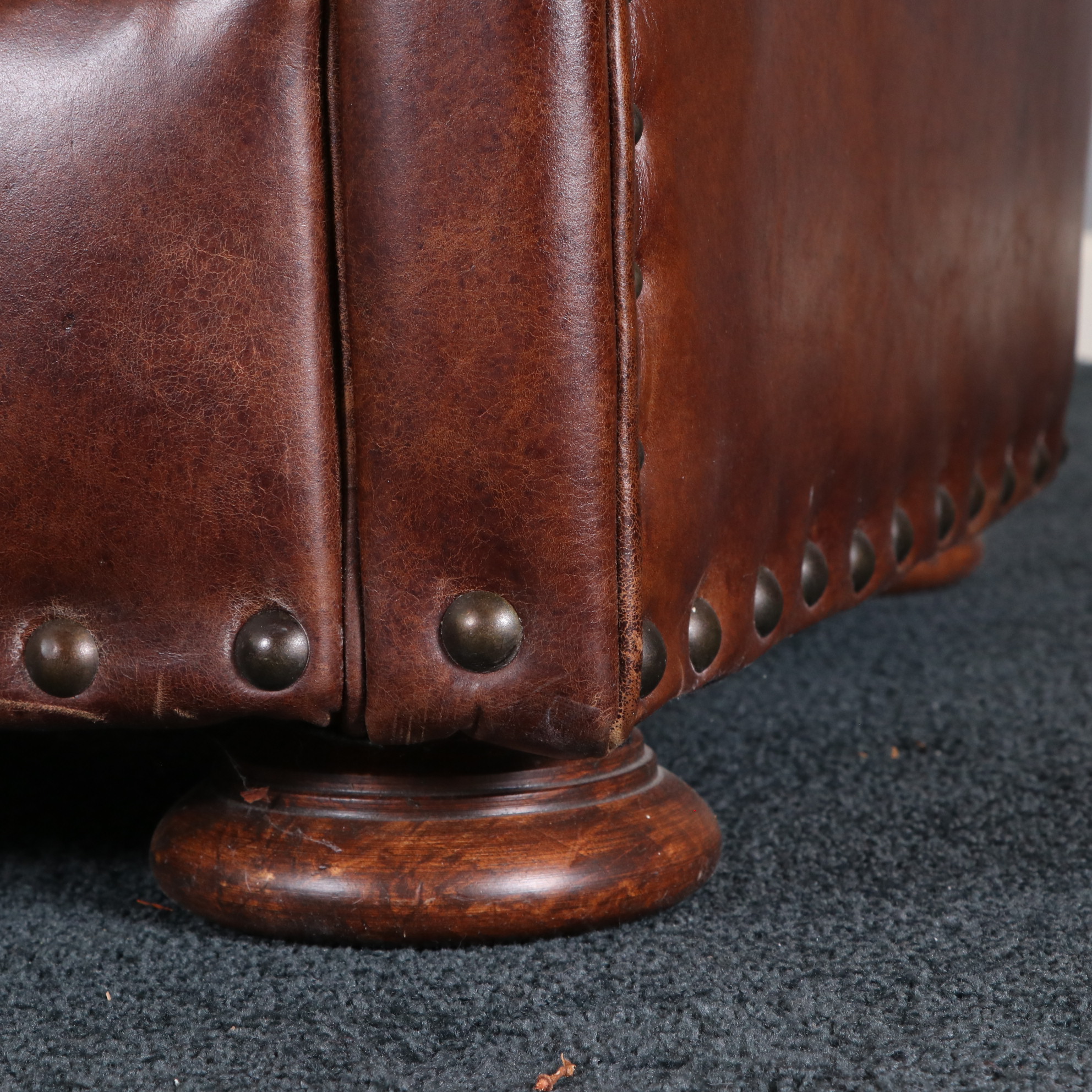 Restoration Hardware "Churchill" Button-Tufted Leather Club Chair