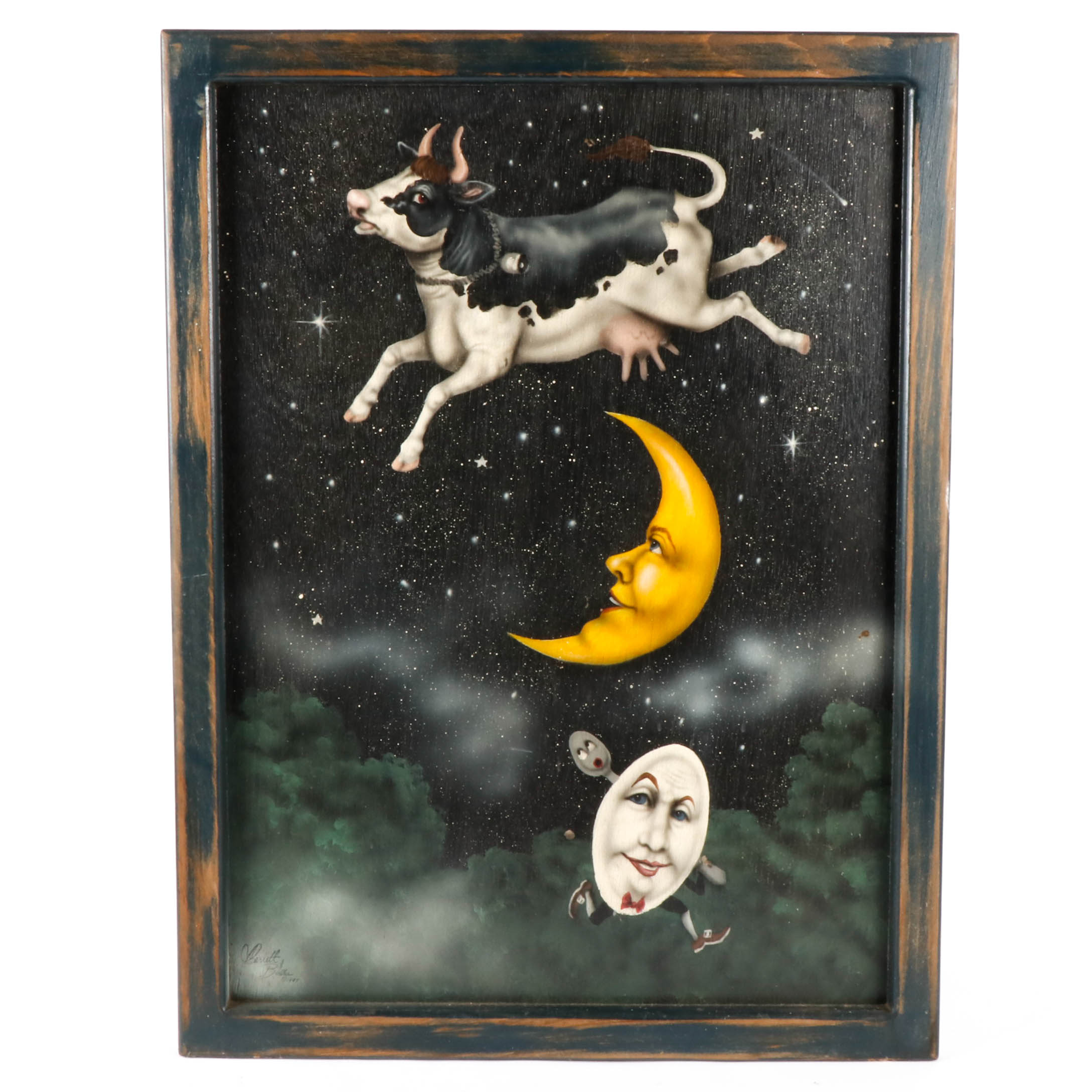 Bonnie Barrett and J. Buller Airbrush and Oil Painting of Nursery Rhyme Figures