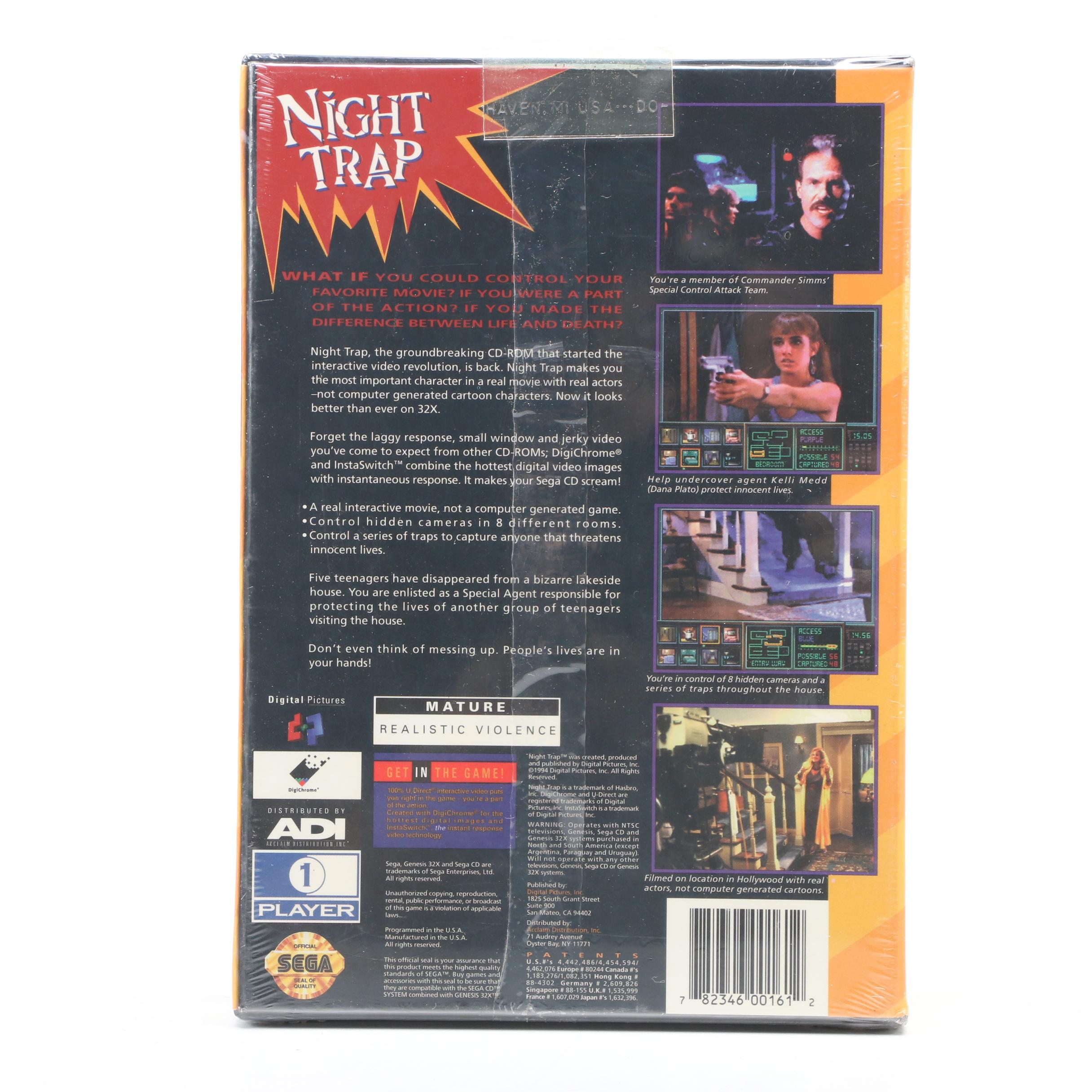 Factory Sealed "Night Trap" SEGA CD 32X Video Game, 1994