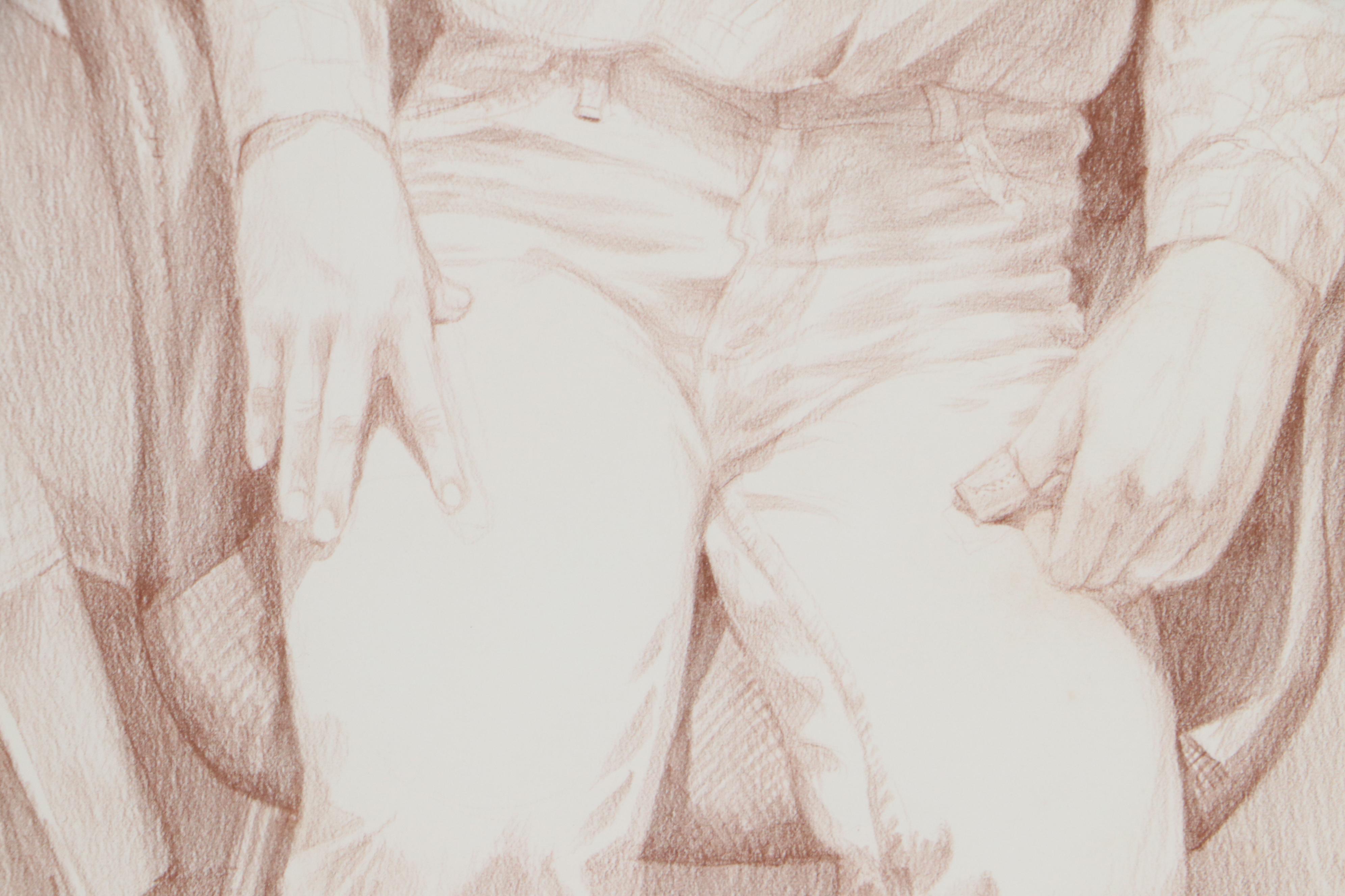 Stanley Louis Rosenthal Pencil Drawing "Portrait of a Boy," 1982