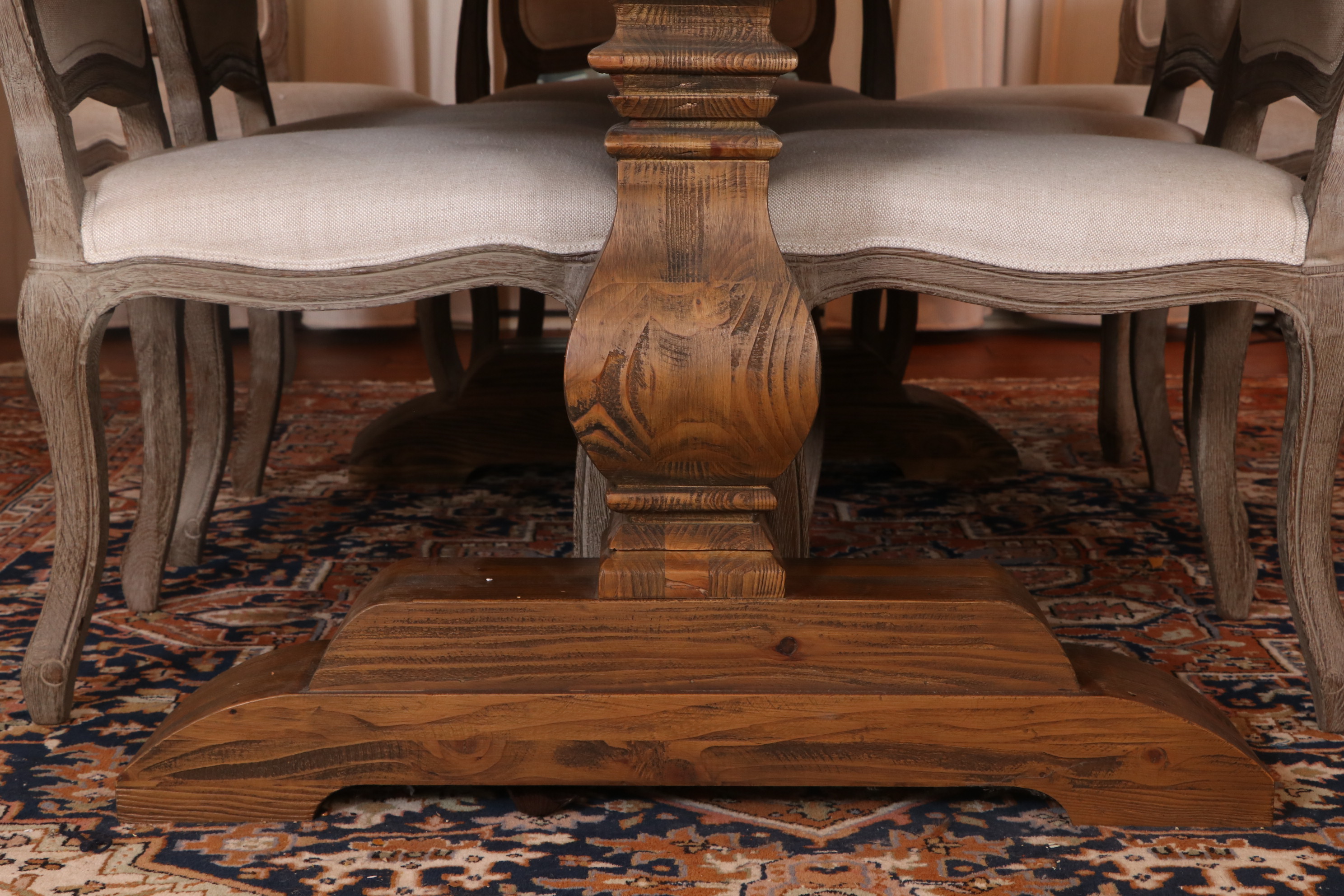 Arhaus "Kensington" Table and Restoration Hardware "Vintage French" Oak Chairs