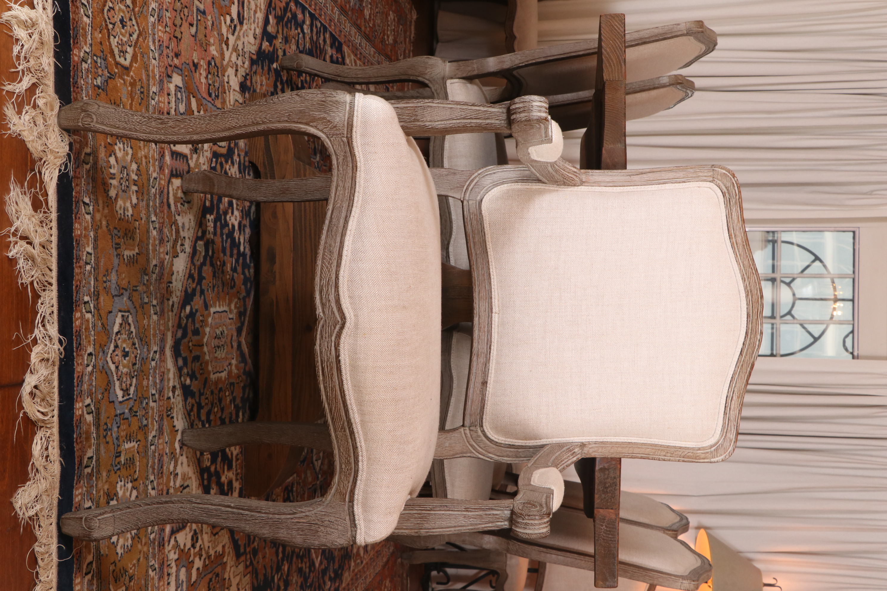 Arhaus "Kensington" Table and Restoration Hardware "Vintage French" Oak Chairs