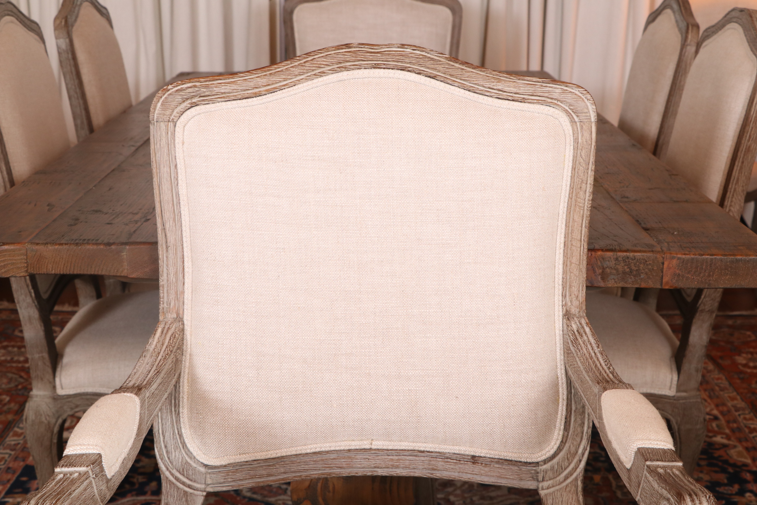 Arhaus "Kensington" Table and Restoration Hardware "Vintage French" Oak Chairs