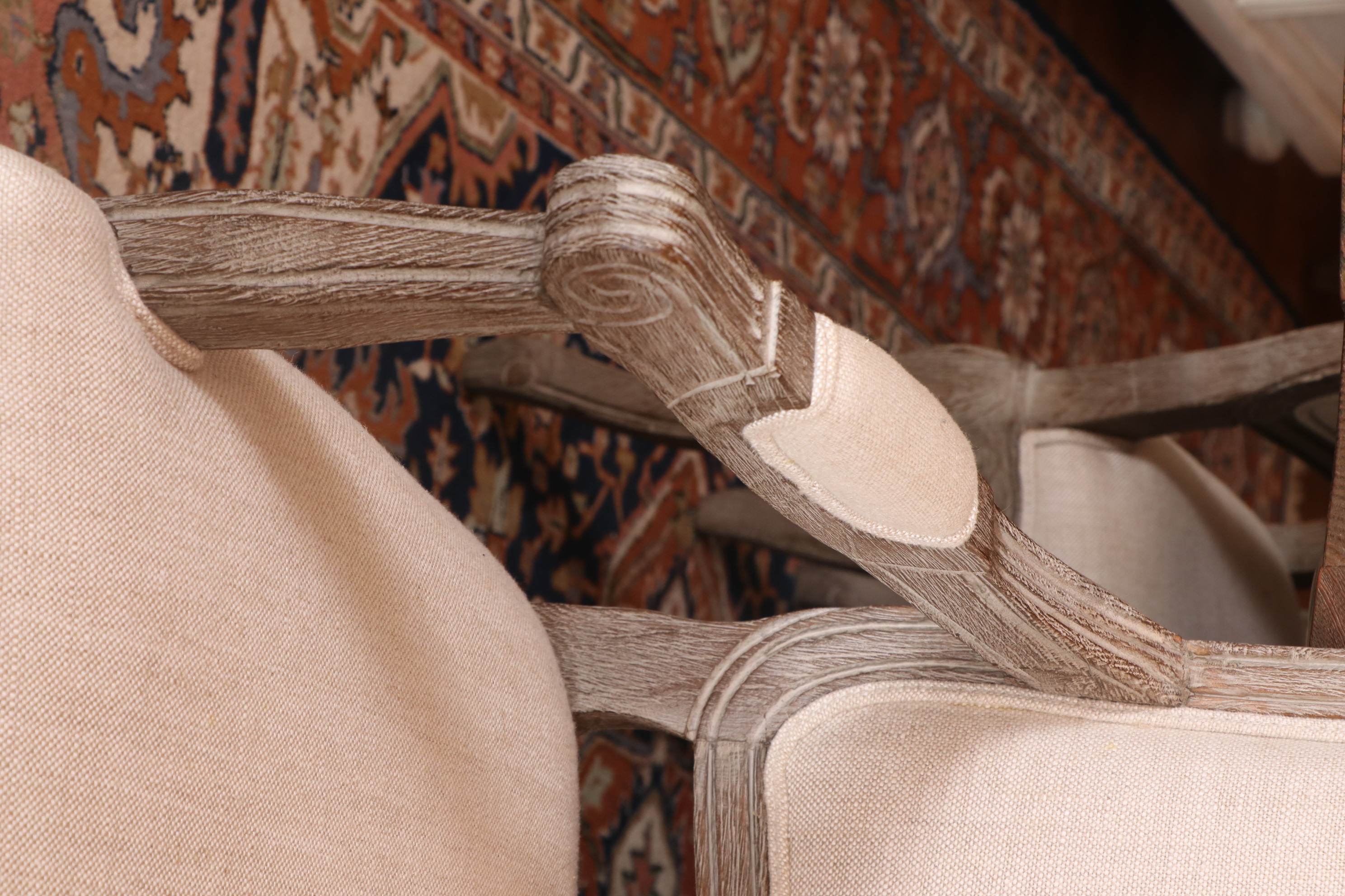 Arhaus "Kensington" Table and Restoration Hardware "Vintage French" Oak Chairs